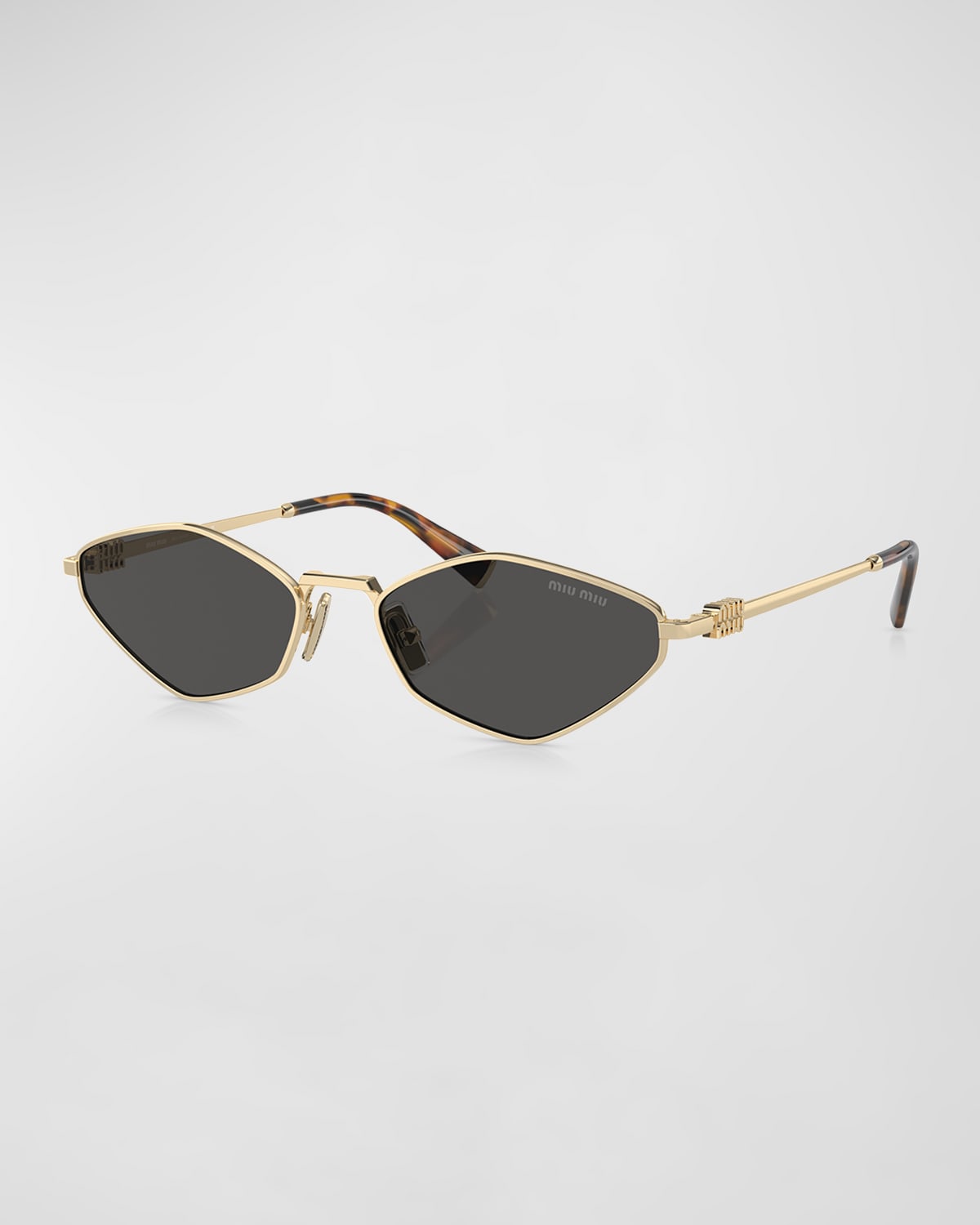 Miu Miu Pale Gold Metal Sunglasses In Pale Gold
