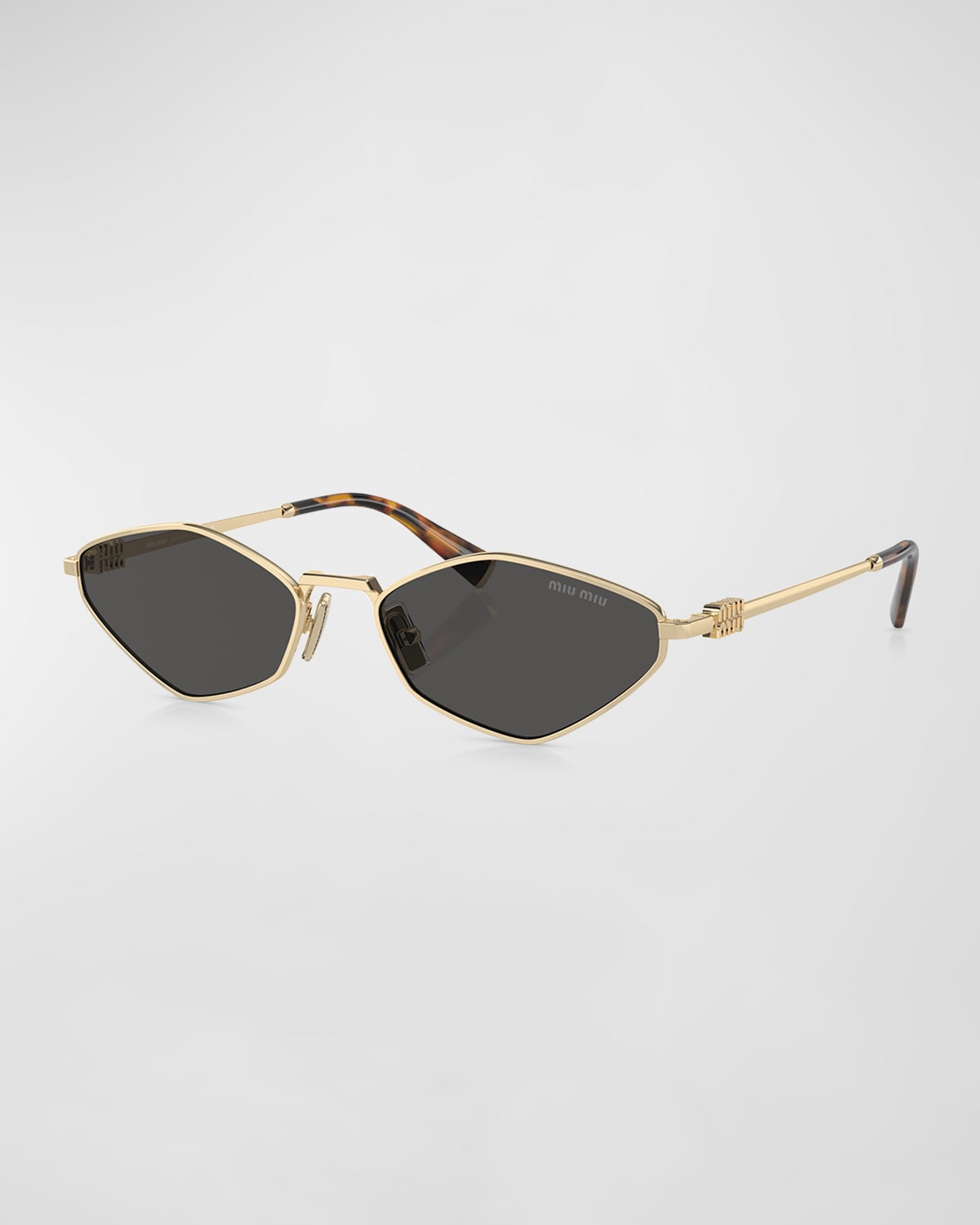 Metal Geometric Oval Sunglasses