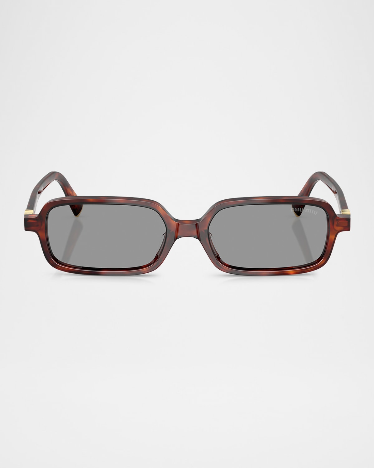 Miu Miu Logo Acetate Rectangle Sunglasses In Grey