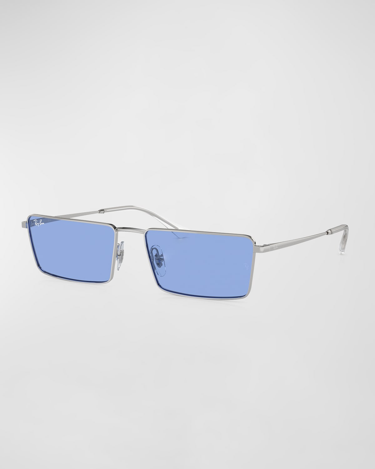 Shop Ray Ban Emy Metal Rectangle Sunglasses, 59mm In Silver