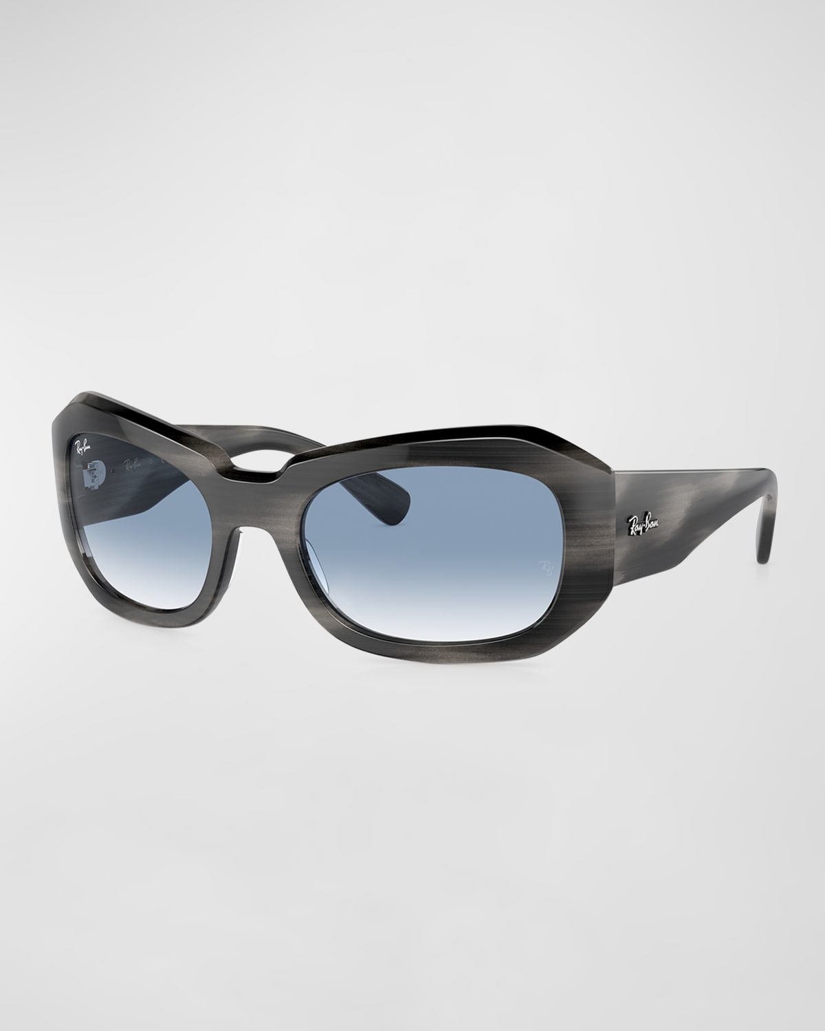 Shop Ray Ban Beate Propionate Wrap Sunglasses, 56mm In Brnstrpgrn
