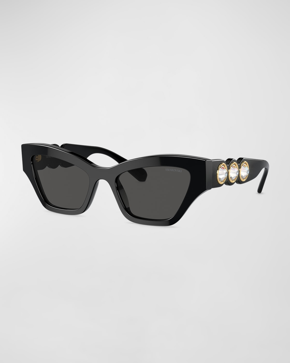 Swarovski Imber Acetate & Plastic Cat-eye Sunglasses In Black