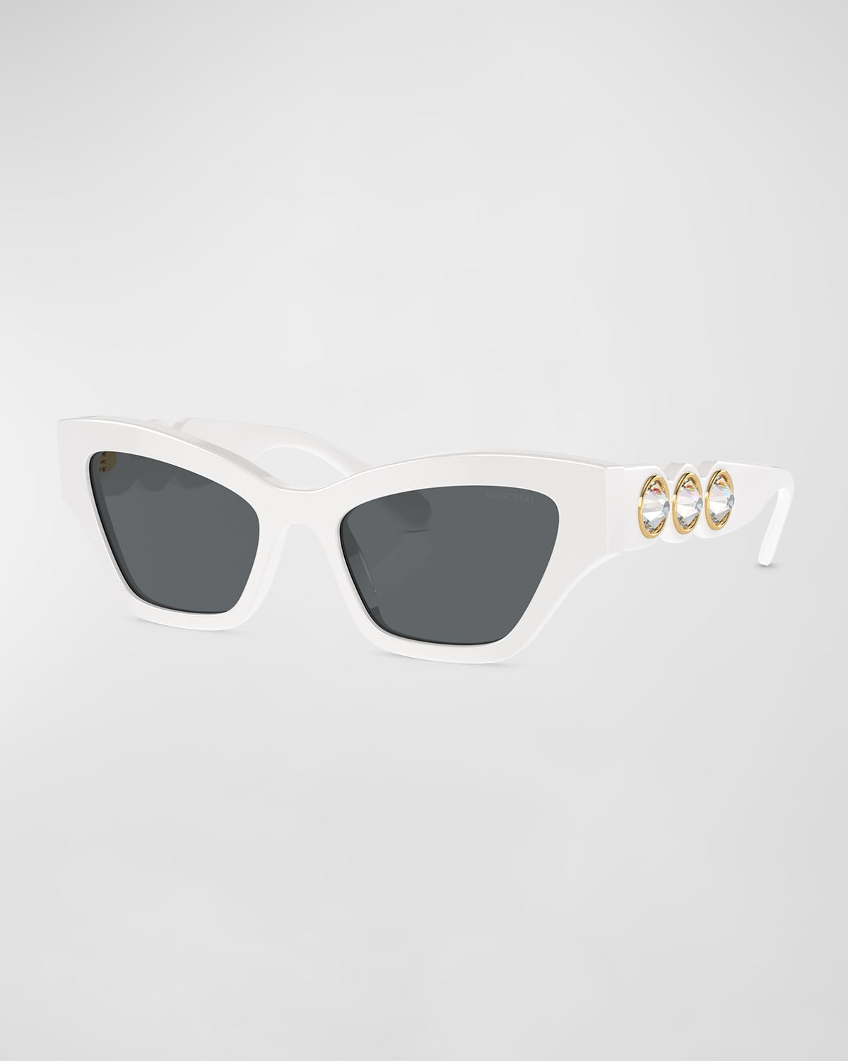 Swarovski Imber Acetate & Plastic Cat-eye Sunglasses In White