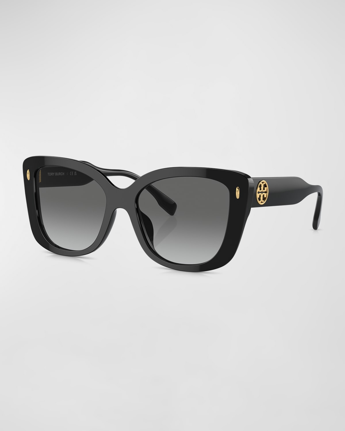 Shop Tory Burch Oversized Gradient Acetate Butterfly Sunglasses In Black