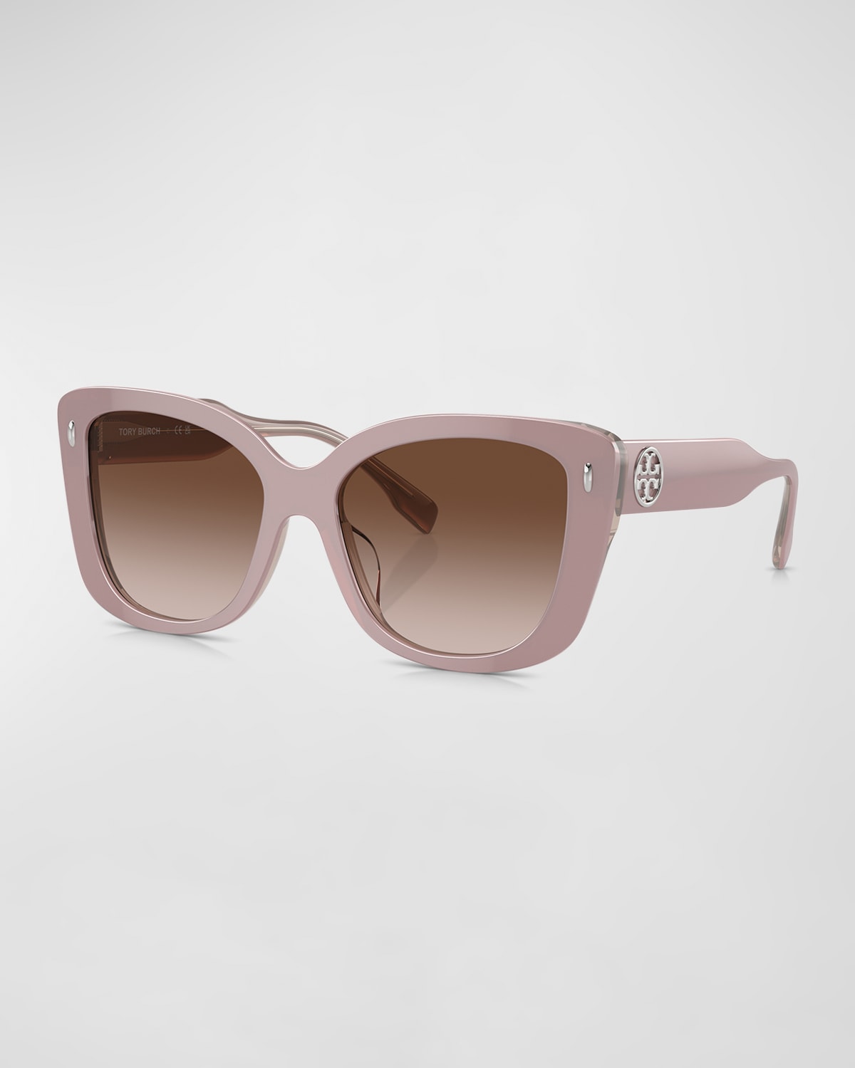 Tory Burch Oversized Gradient Acetate Butterfly Sunglasses In Brown
