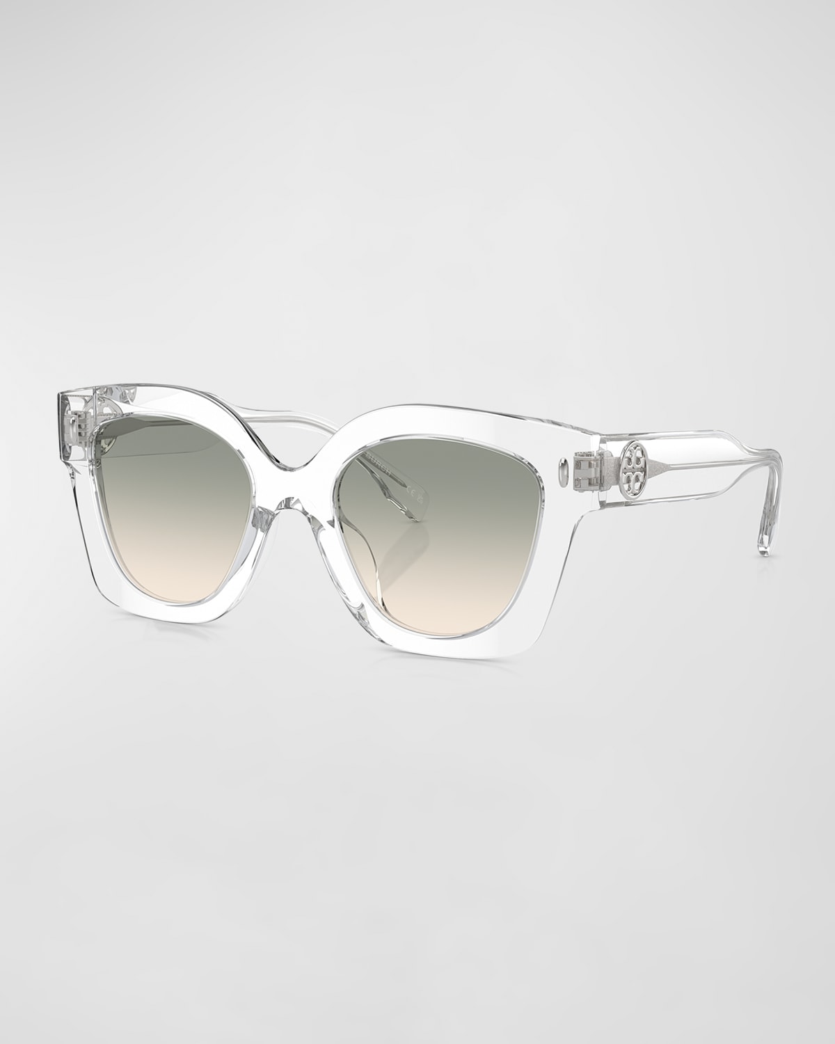 Tory Burch Pushed Miller Acetate Cat-eye Sunglasses In Clear