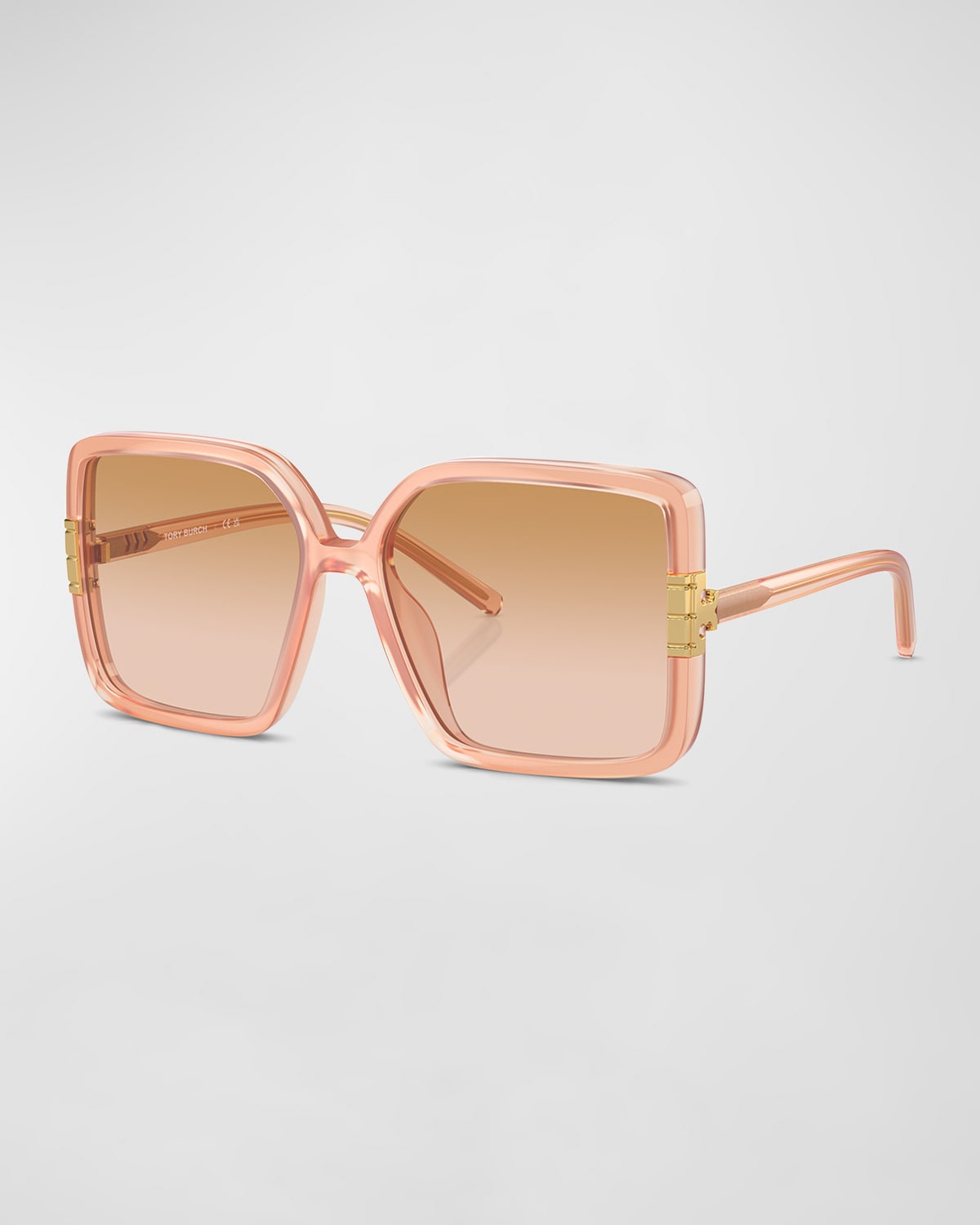 Tory Burch Gradient Plastic Square Sunglasses In Orange