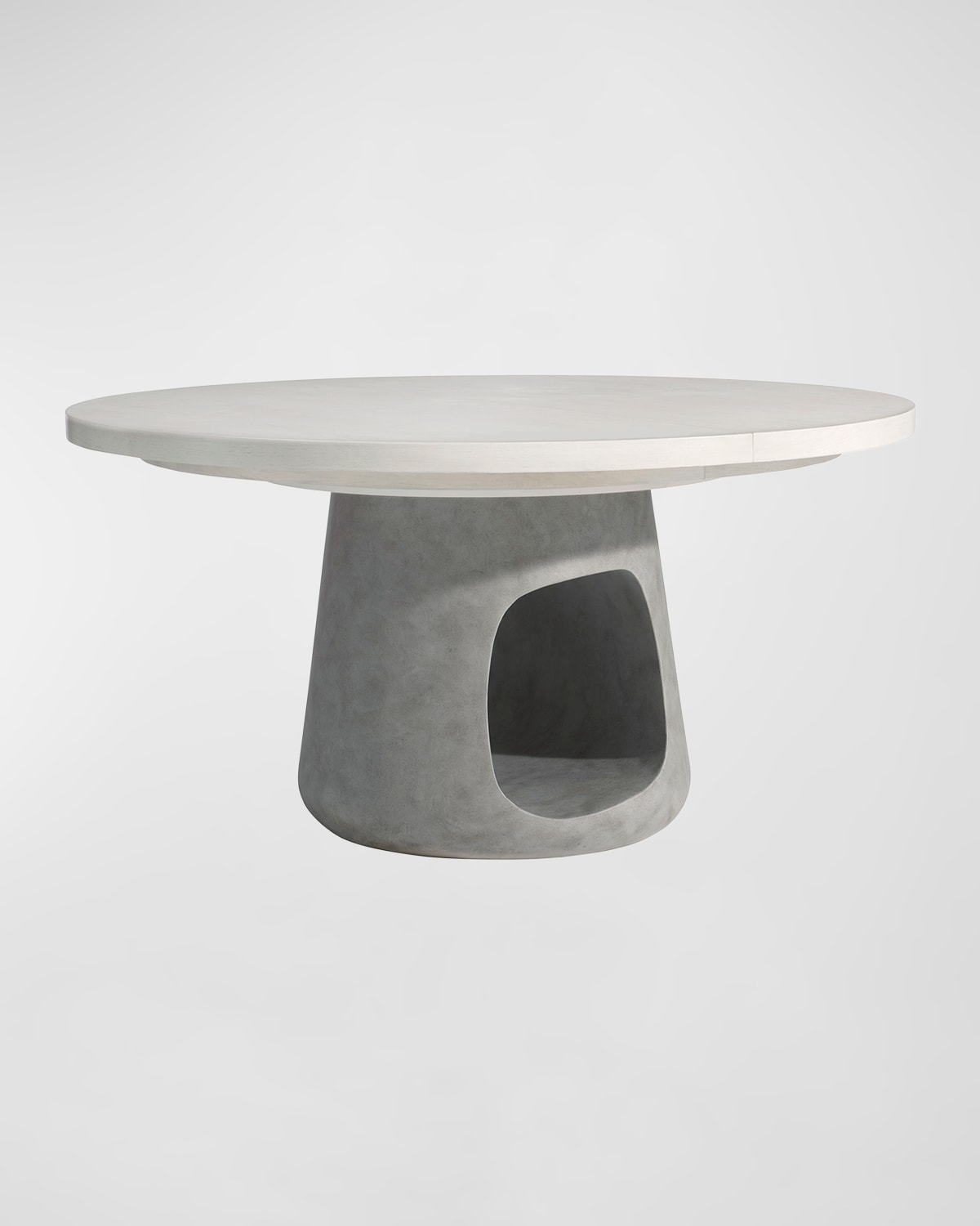 Shop Bernhardt Sereno Round Dining Table With 20" Leaf In Concrete Grey 