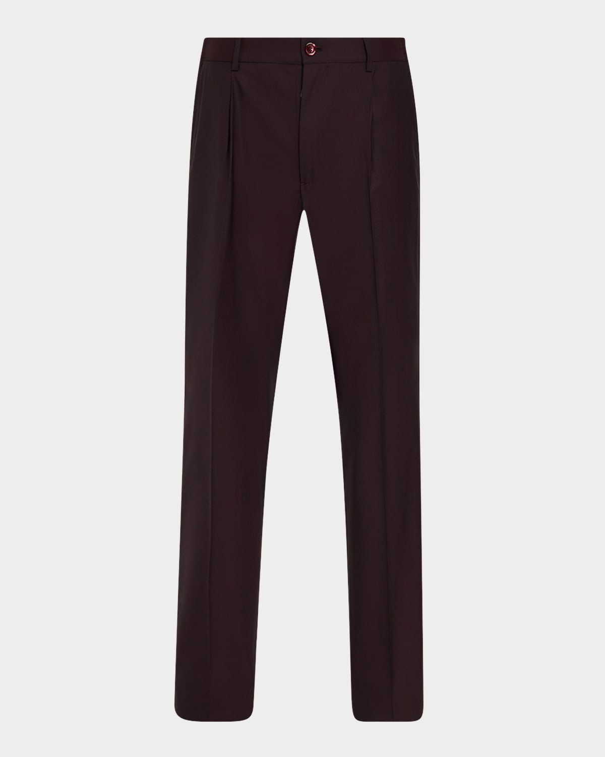 Men's Pleated Wool Twill Trousers