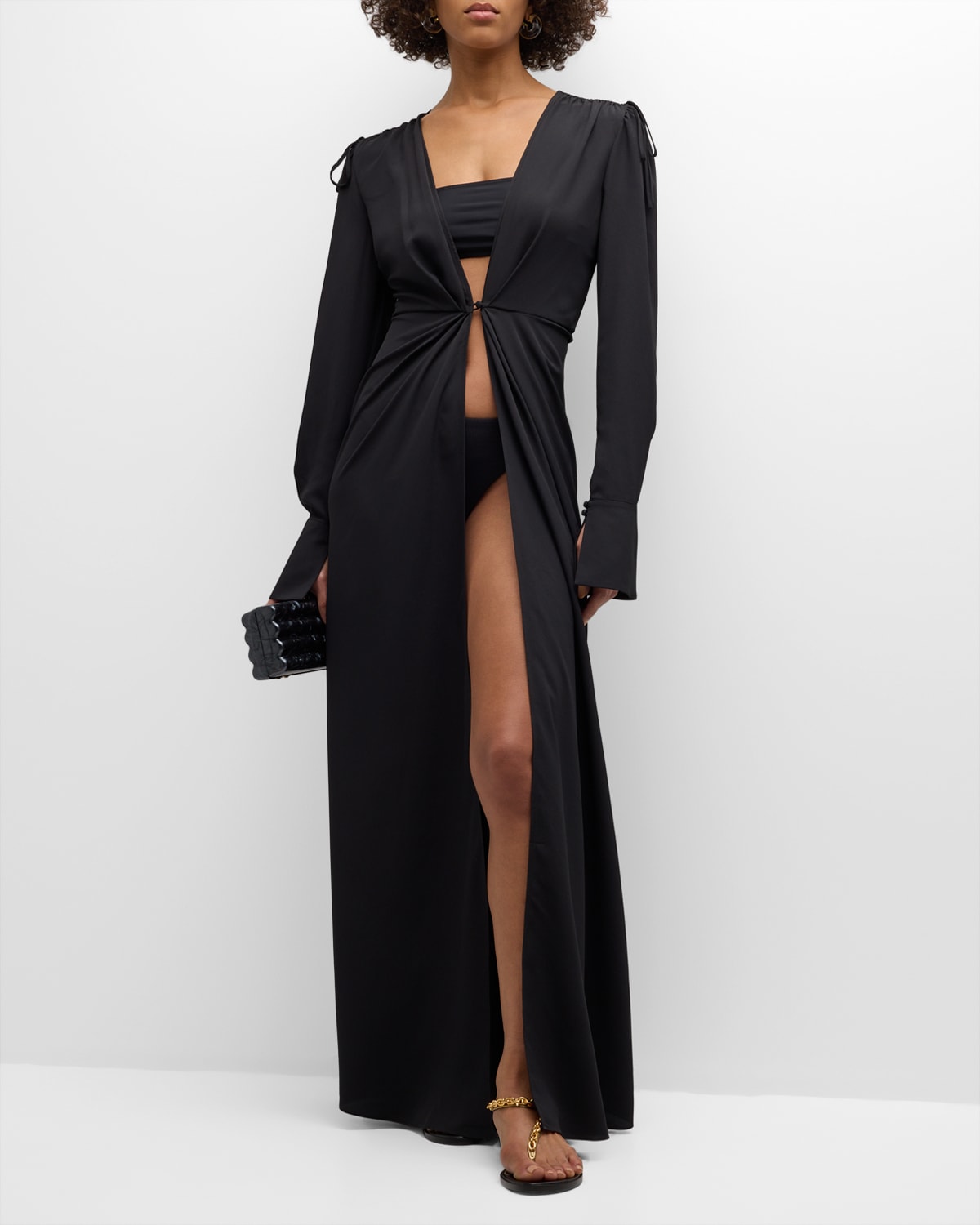 Shop Cinq À Sept Elorie Maxi Dress Coverup In Black