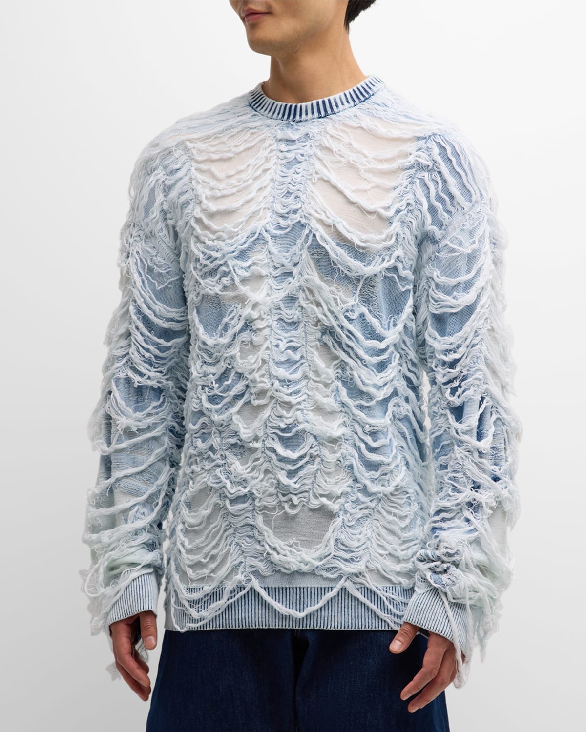 Men's Shredded Inside-Out Sweater