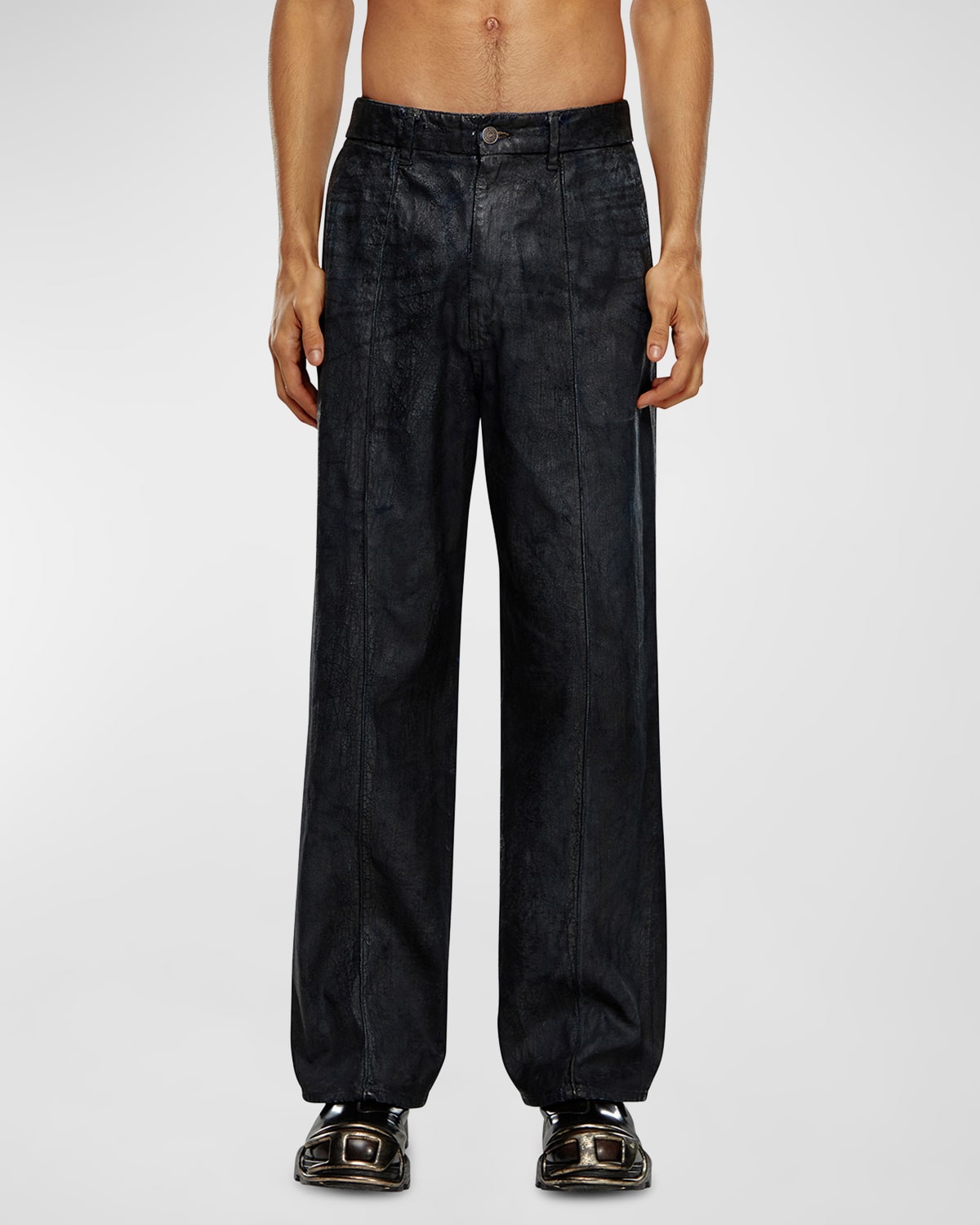 Shop Diesel Men's D-chino-work 0pgaz Straight Jeans In Deepblack