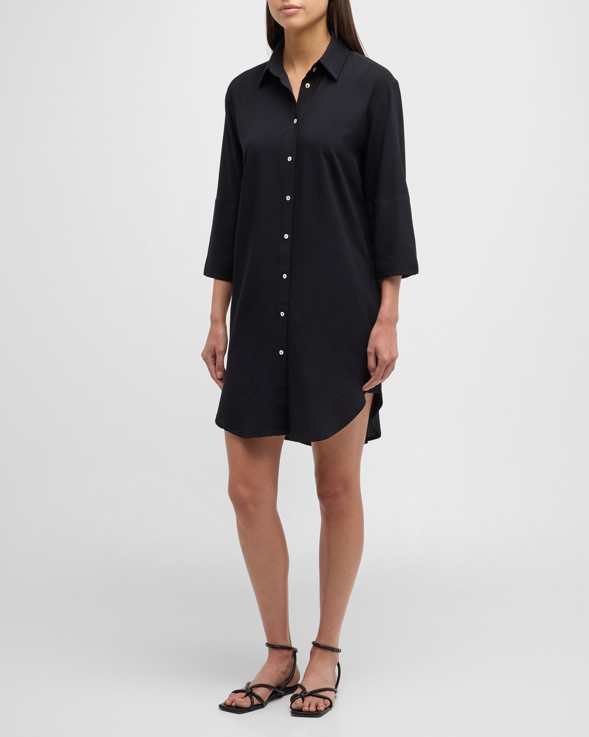 Shop Lenny Niemeyer Chemise Basic Shirtdress In Black