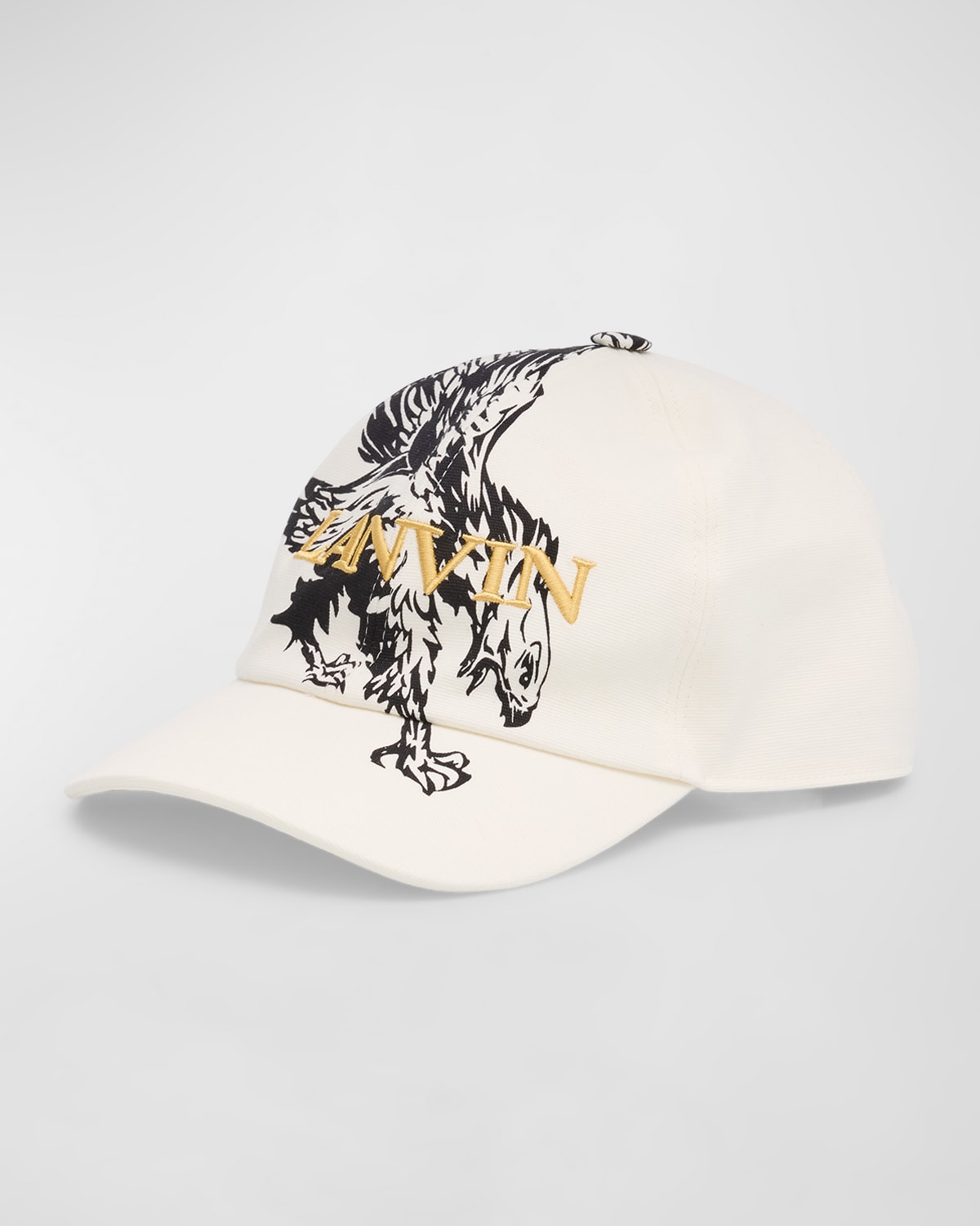 Shop Lanvin Men's Eagle Logo Baseball Cap In B013 - Off White / B