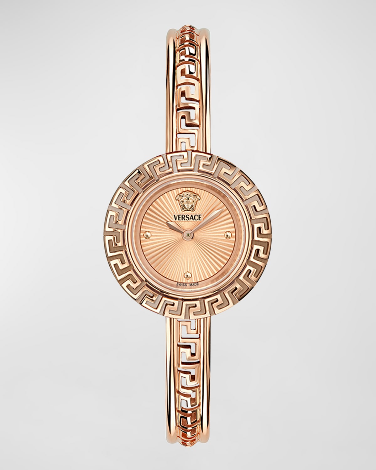 Shop Versace La Greca Ip Rose Gold Bangle Bracelet Watch, 28mm