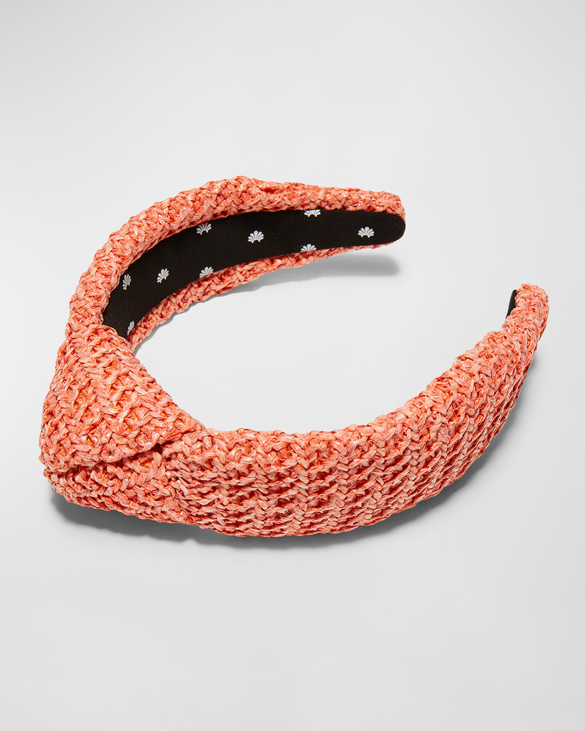 Shop Lele Sadoughi Knotted Raffia Headband In Apricot 650