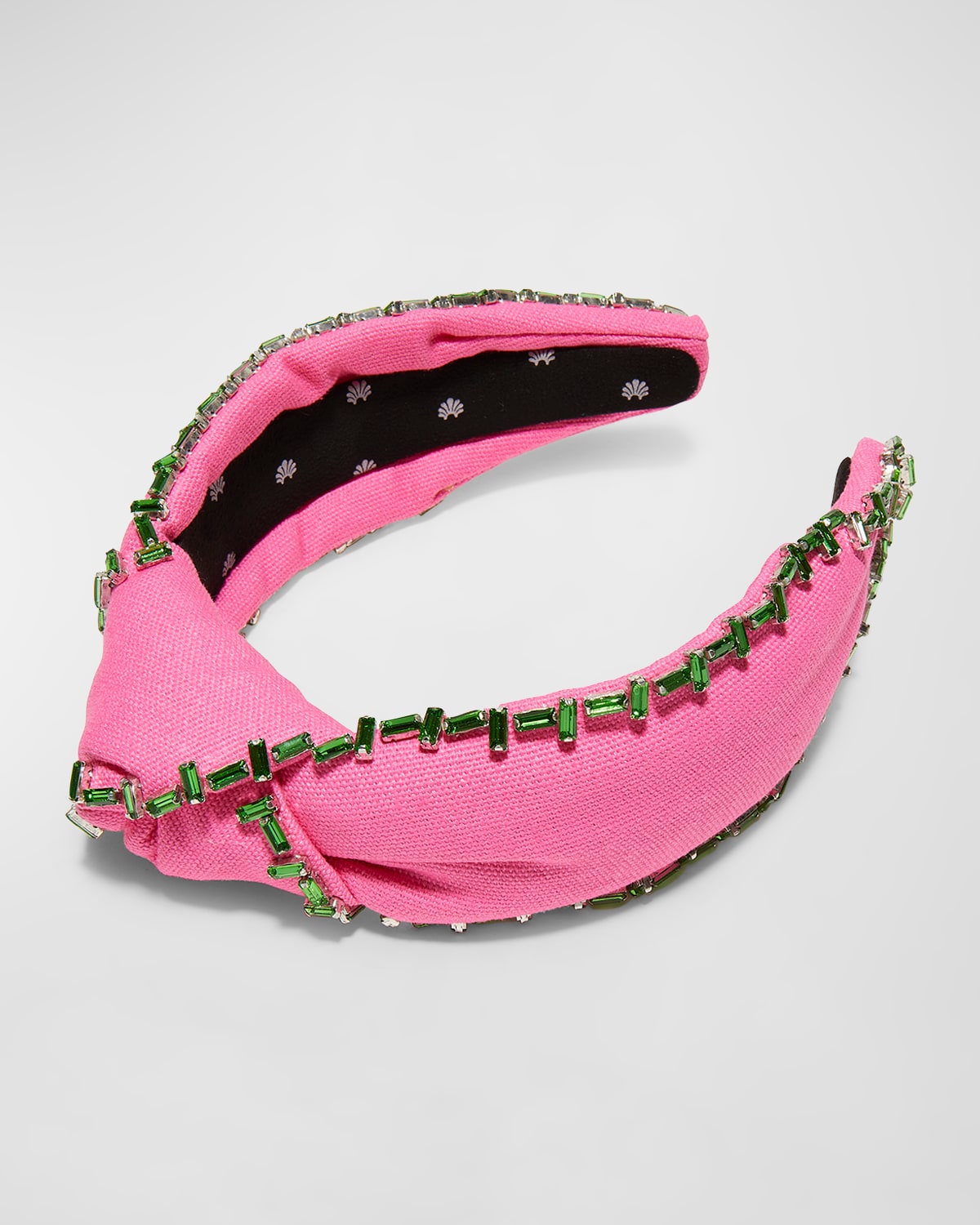 Shop Lele Sadoughi Embellished Trim Knotted Headband In Flamingo 650