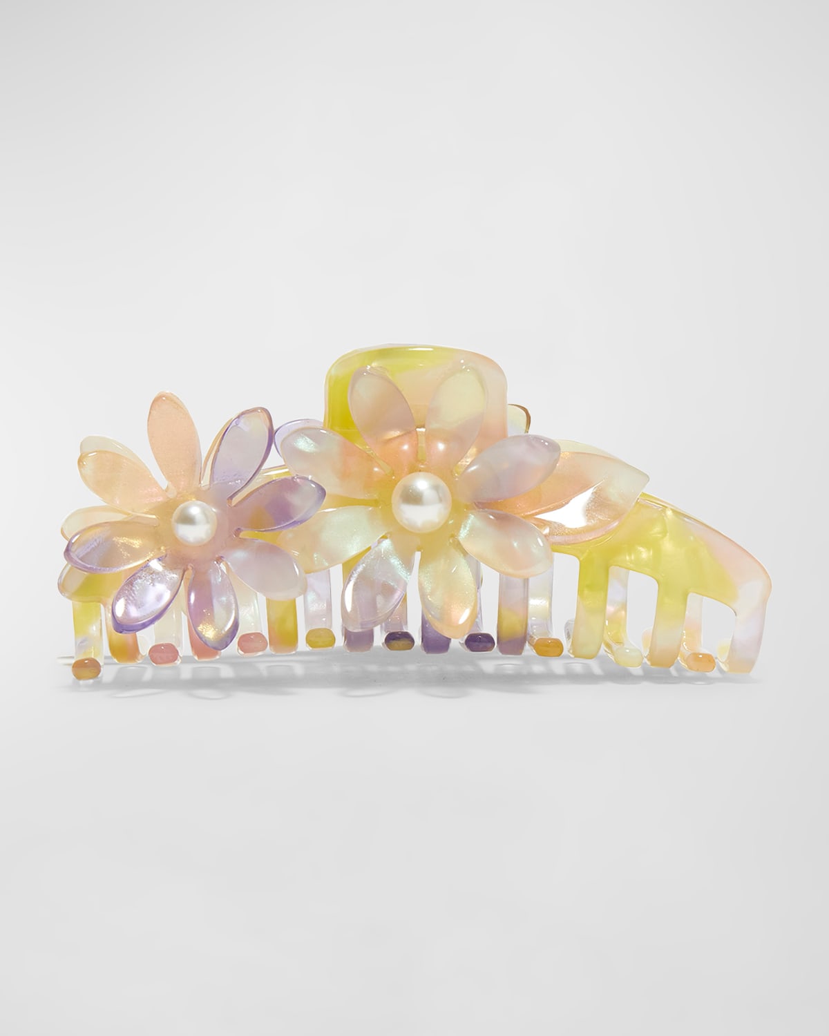 Shop Lele Sadoughi Petunia Pearly Claw Clip In Holographic Rainbow 960