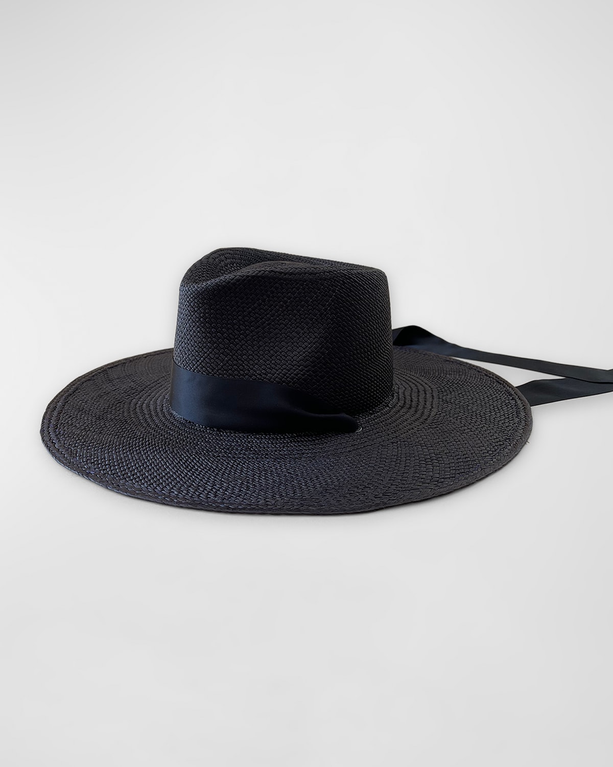 Shop Van Palma Helios Straw Fedora With Silk Scarf In Black And Black