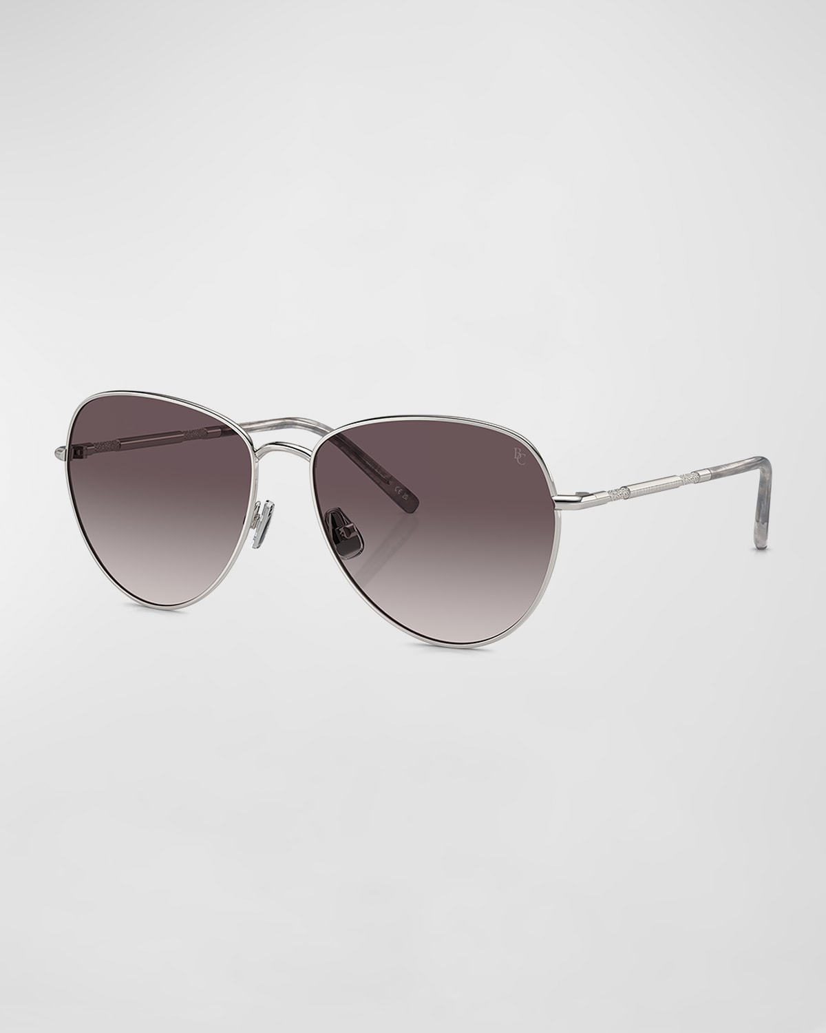 BRUNELLO CUCINELLI OVERSIZED TITANIUM & PLASTIC AVIATOR SUNGLASSES 