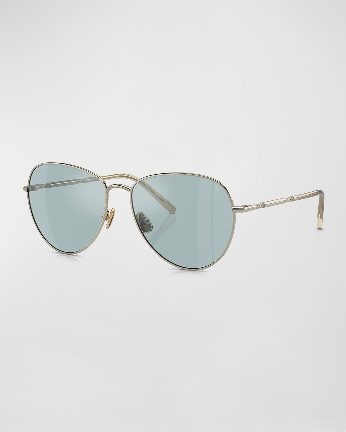 Brunello Cucinelli Oversized Titanium & Plastic Aviator Sunglasses In Gold