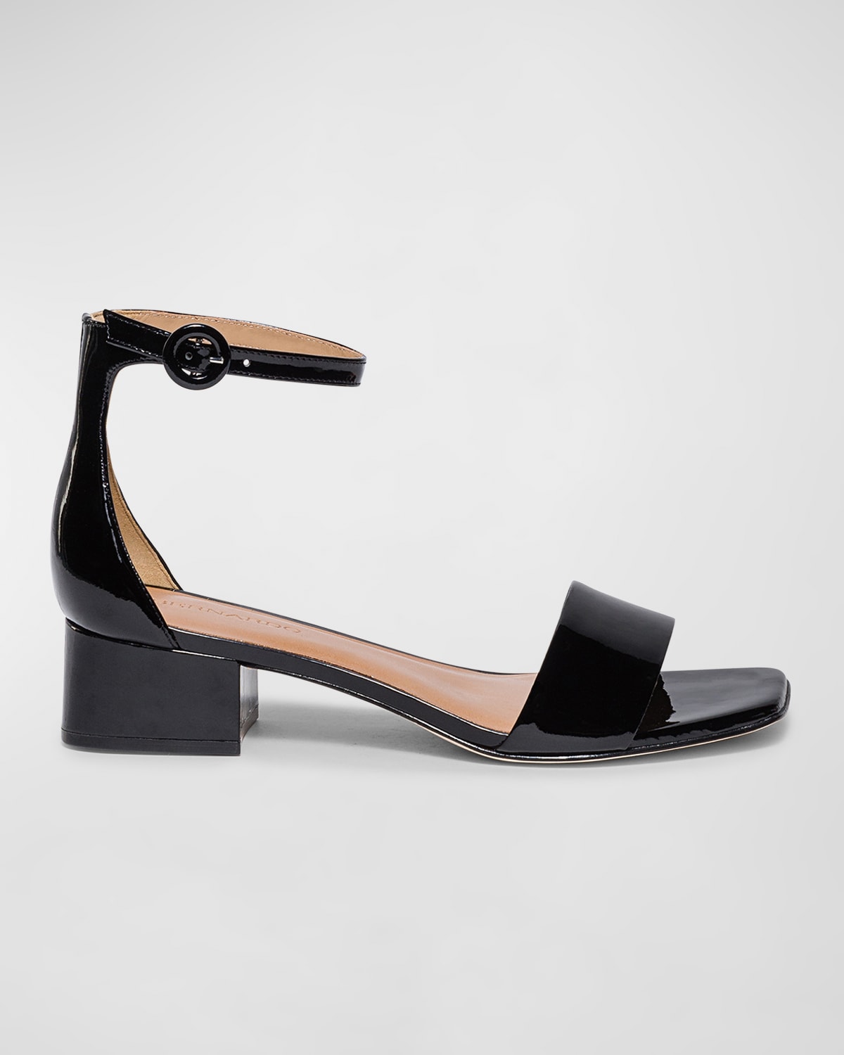 Shop Bernardo Jalena Patent Ankle-strap Sandals In Black Soft Patent Leather