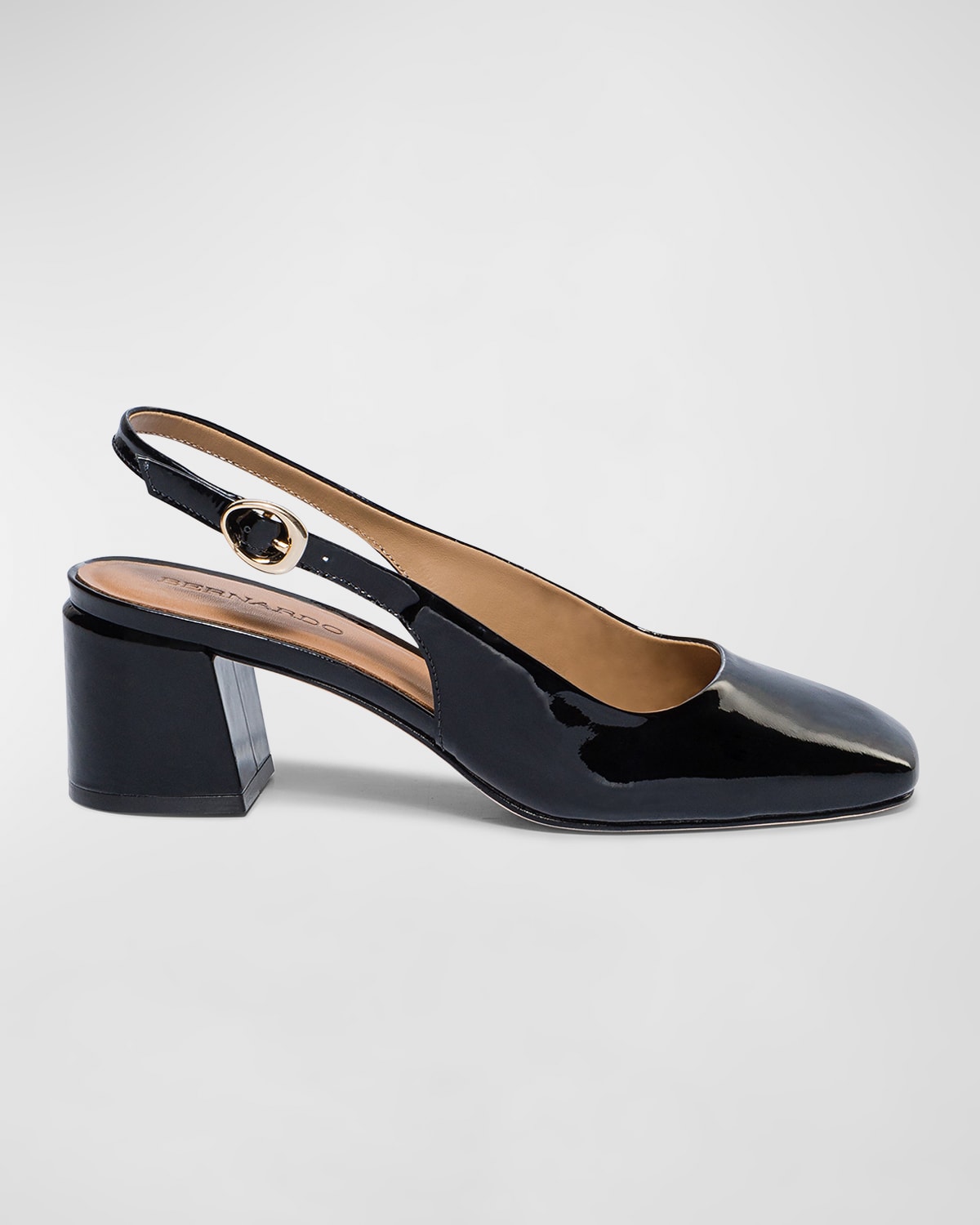 Shop Bernardo Alexia Patent Slingback Pumps In Black Soft Patent Leather