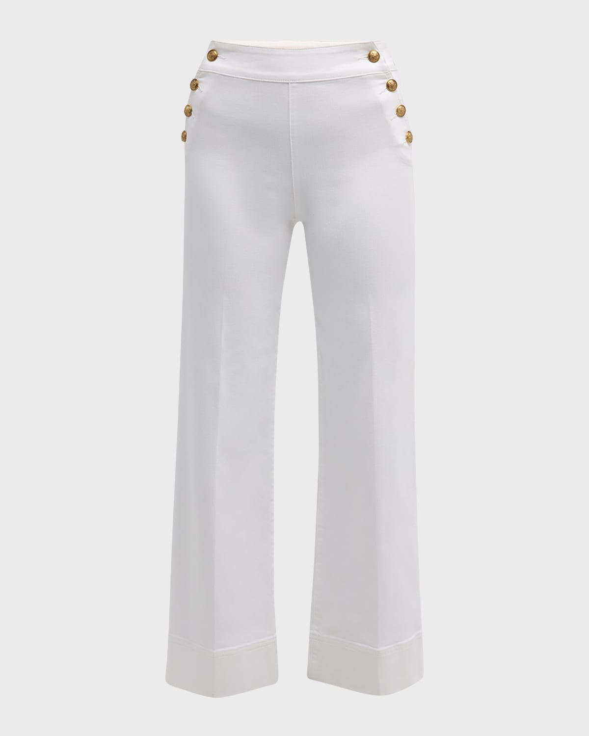 Shop Alice And Olivia Narin High-rise Wide-leg Jeans In Off White