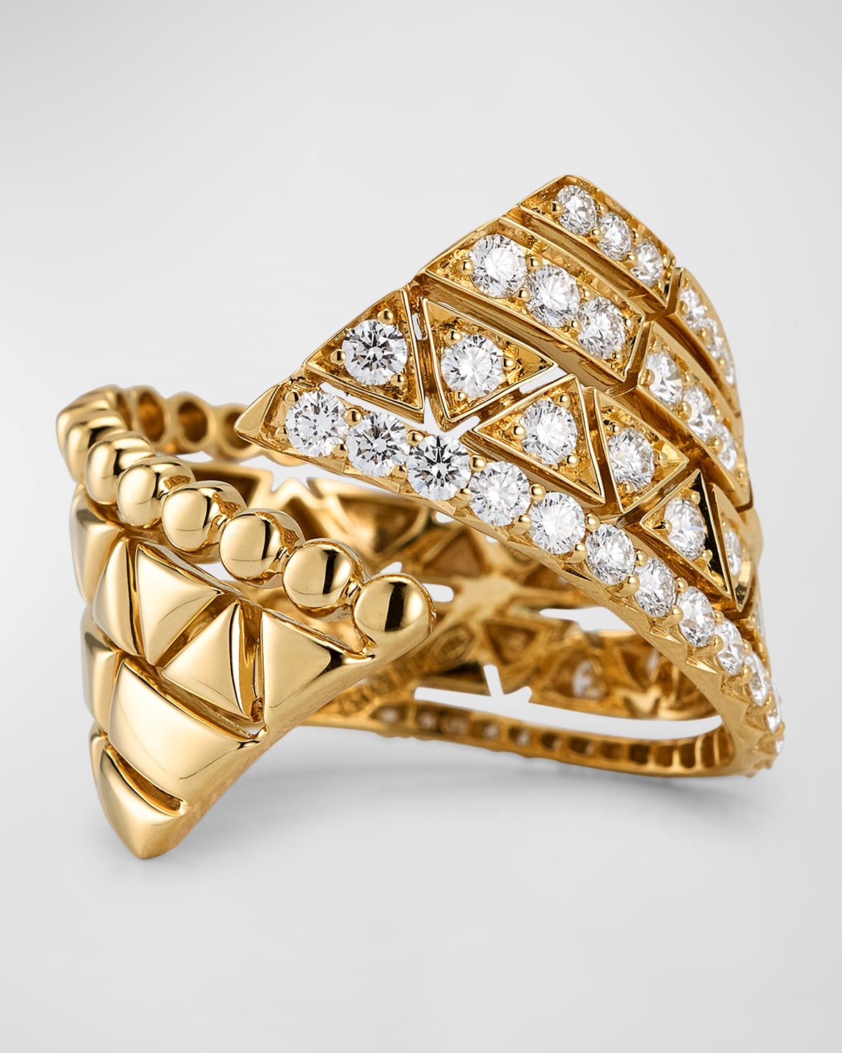 Etho Maria 18k Yellow Gold Reflexion Ring With Diamonds