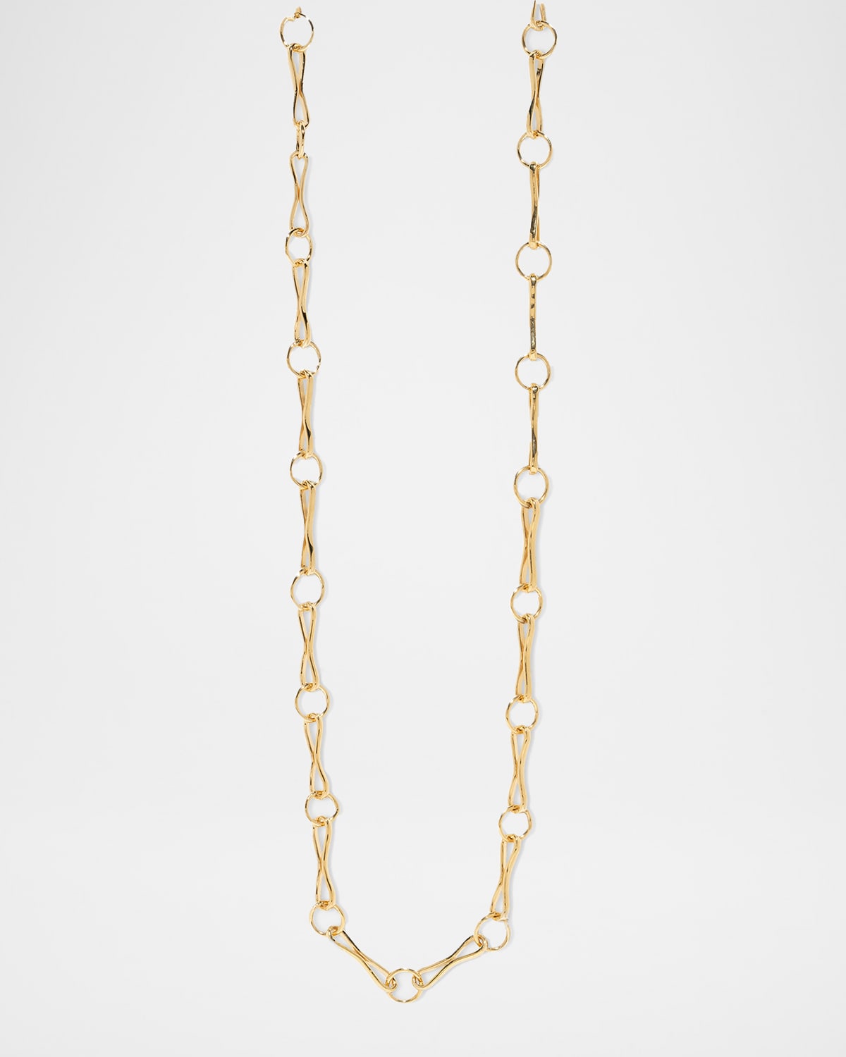 18K Yellow Gold Large Motif Link Chain Necklace, 20"L