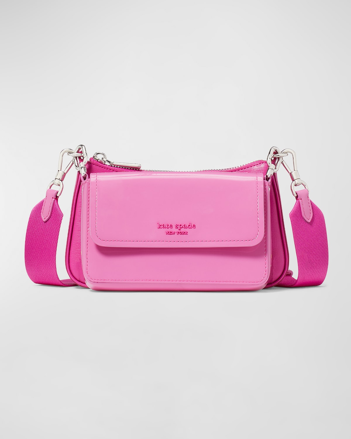 double up patent leather crossbody bag
