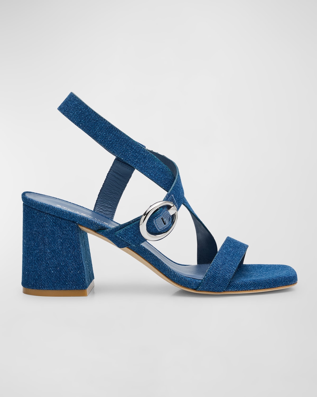 Benni Denim Block-Heel Sandals