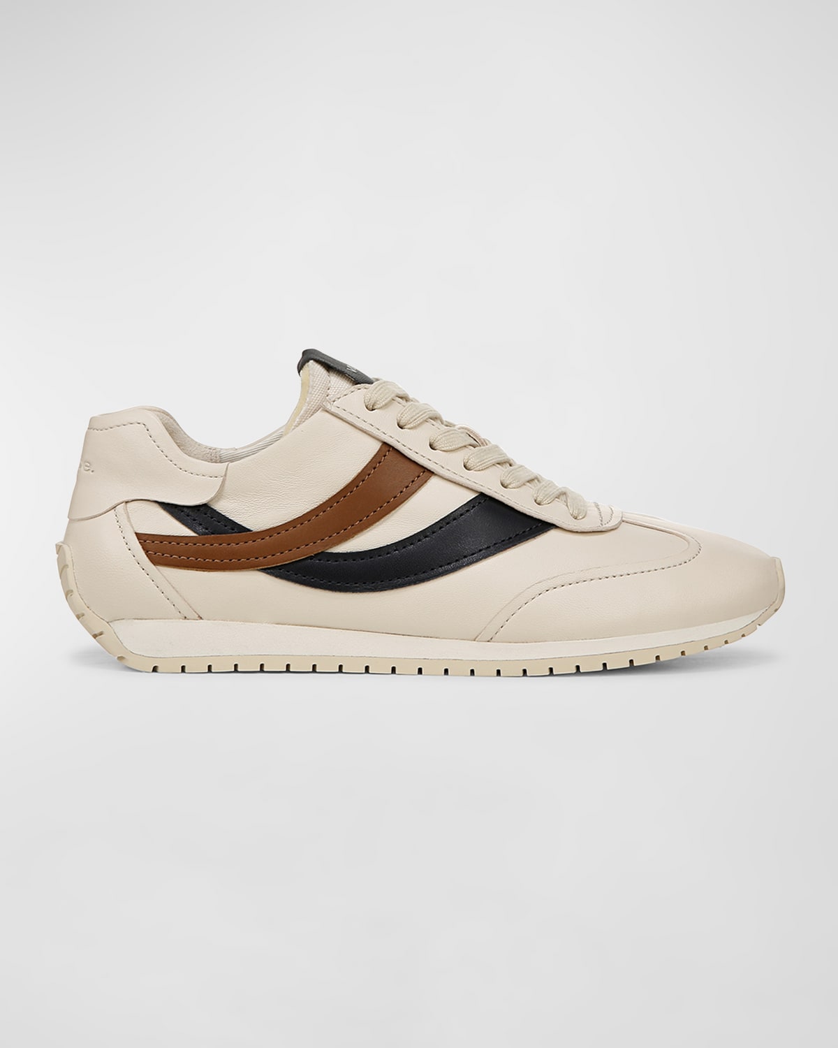 Shop Vince Oasis Colorblock Leather Retro Sneakers In White/brown/blue Leather