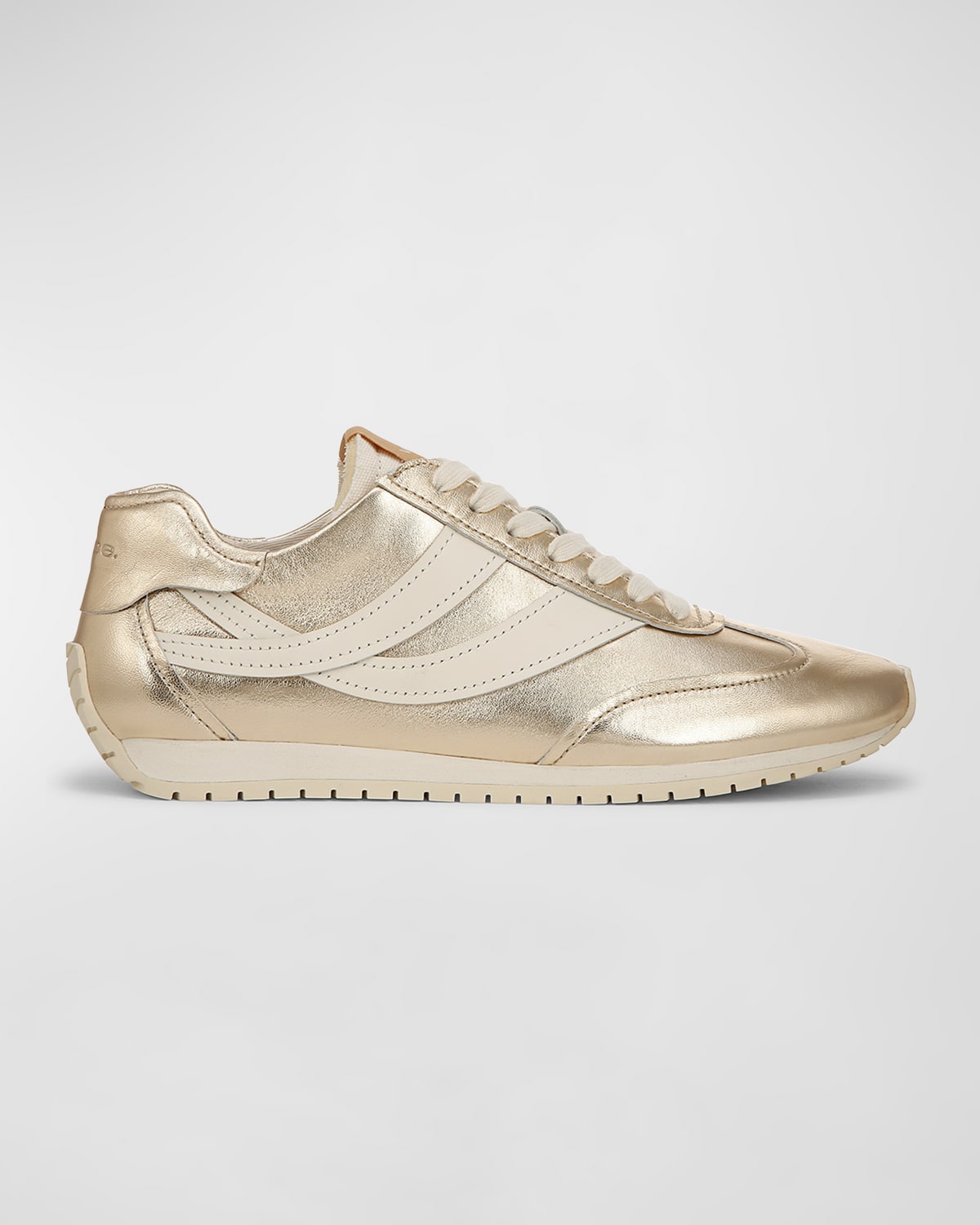 Shop Vince Oasis Metallic Leather Retro Sneakers In Champagne Gold Leather