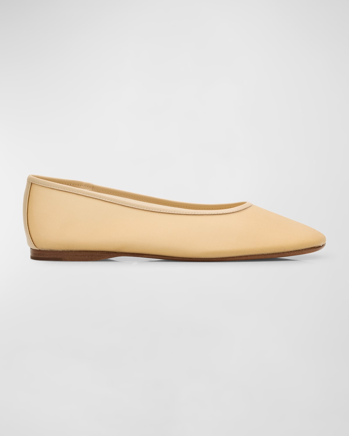 Vince Leah Mesh Square-toe Ballerina Flats In Birch Sand Beige Fabric