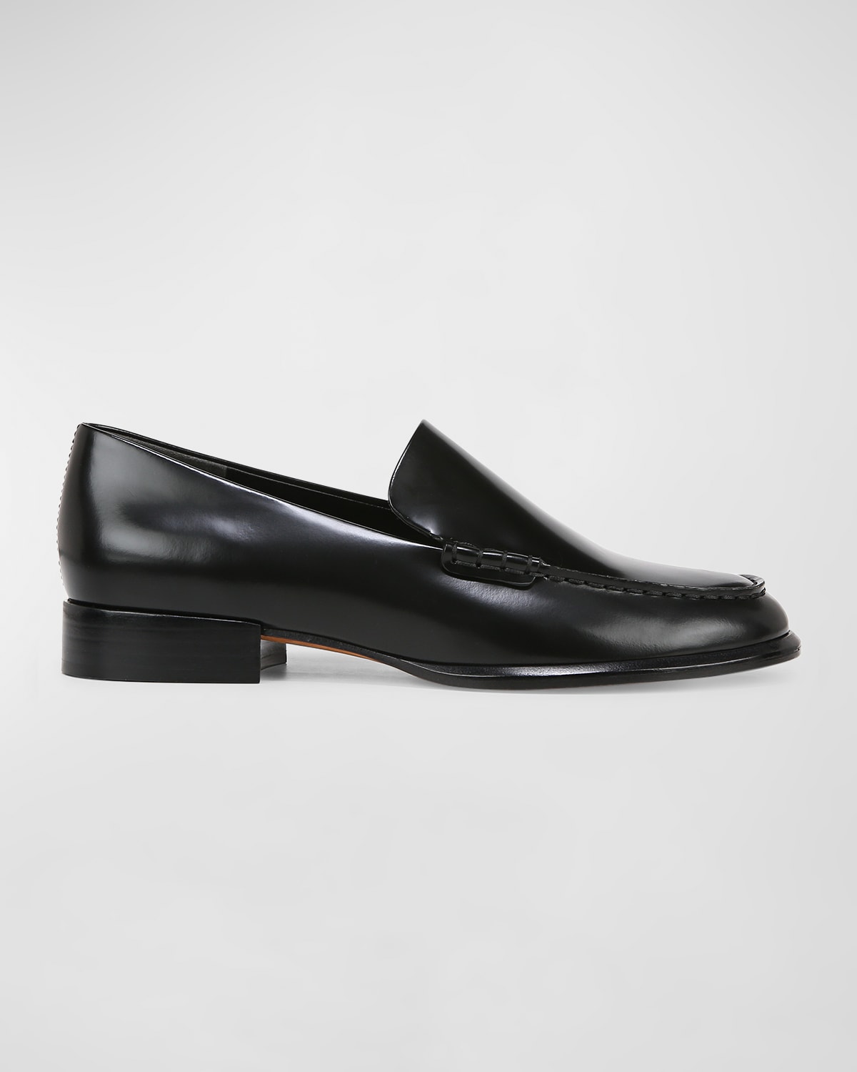 Shop Vince Naomi Sleek Leather Loafers In Black Leather