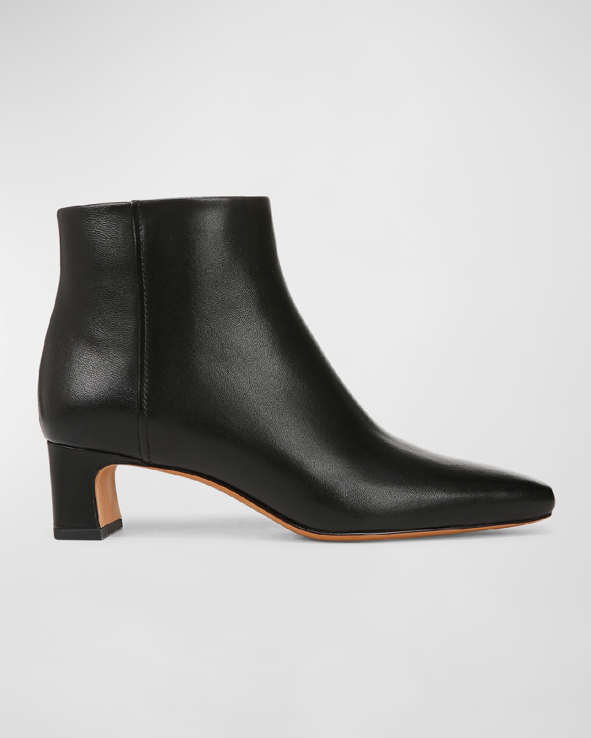 Shop Vince Silvana Leather Zip Ankle Booties In Black Leather