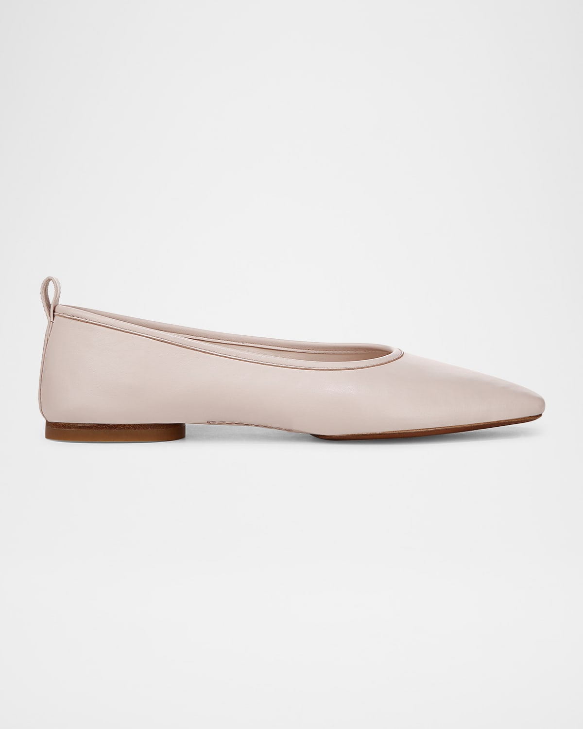 Shop Vince Vivian Lambskin Ballerina Flats In Chai Tan Leather