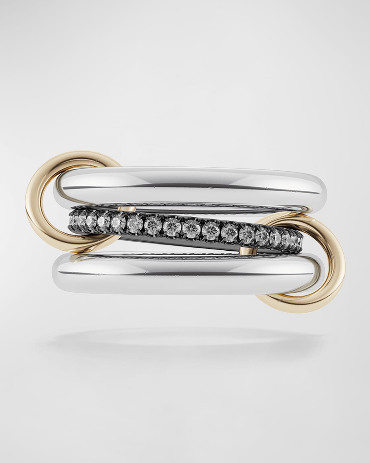 Libra Gris 3-Band Ring with Diamonds
