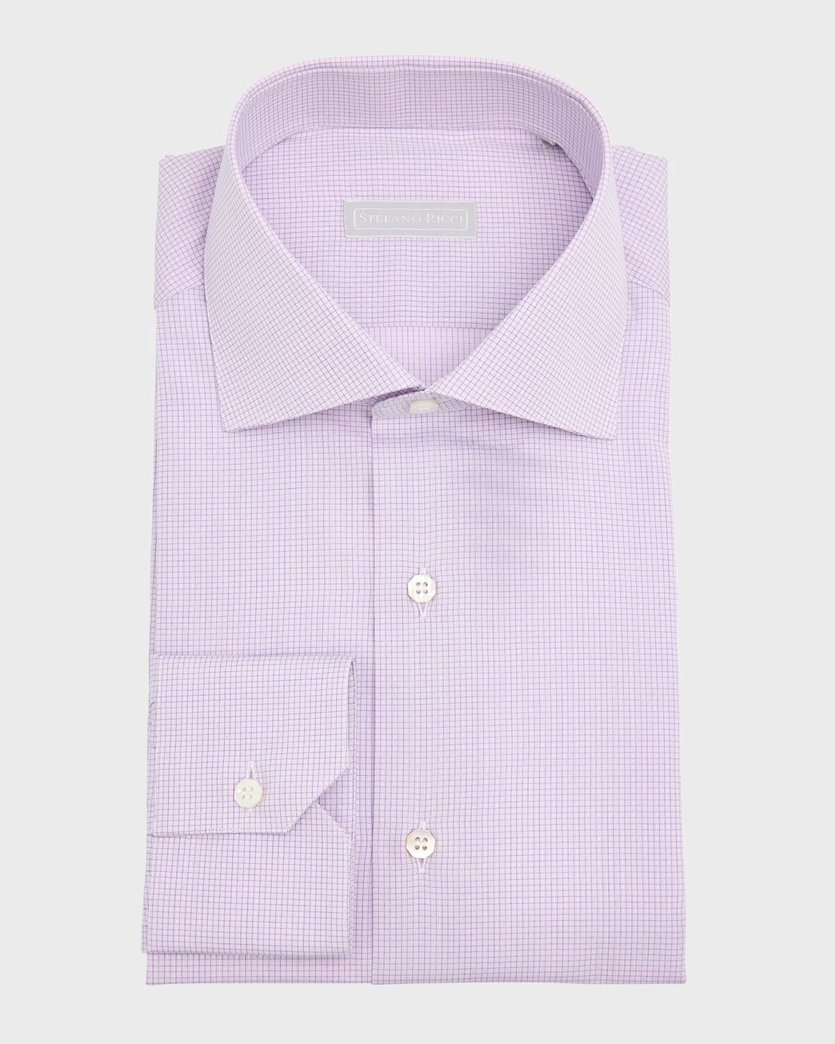 Stefano Ricci Men's Graph Check Dress Shirt