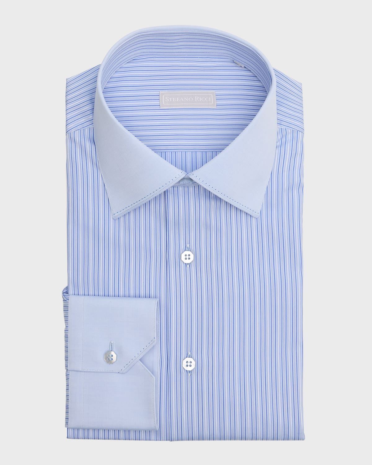 Stefano Ricci Men's Cotton Tonal Stripe Dress Shirt In Blue