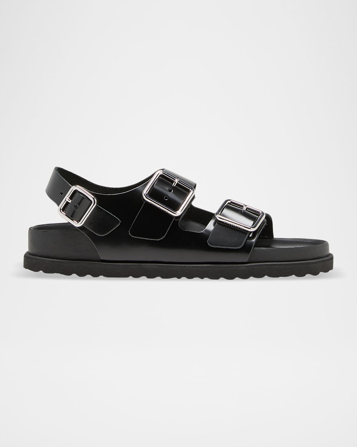 Birkenstock Milano Leather Dual-buckle Slingback Sandals In Black