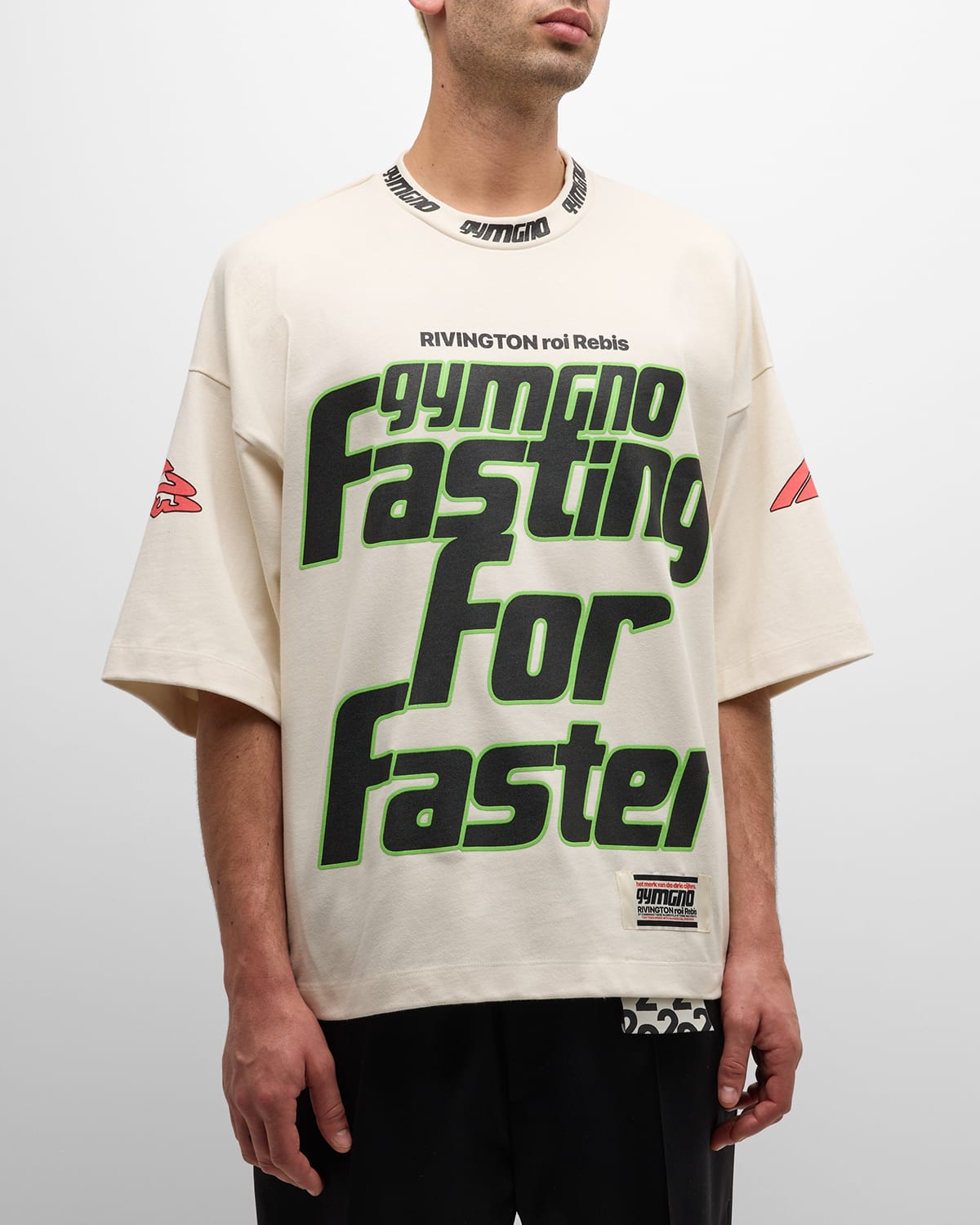Rivington Roi Rebis Men's Fasting For Faster Short-sleeve T-shirt In Vintage Black