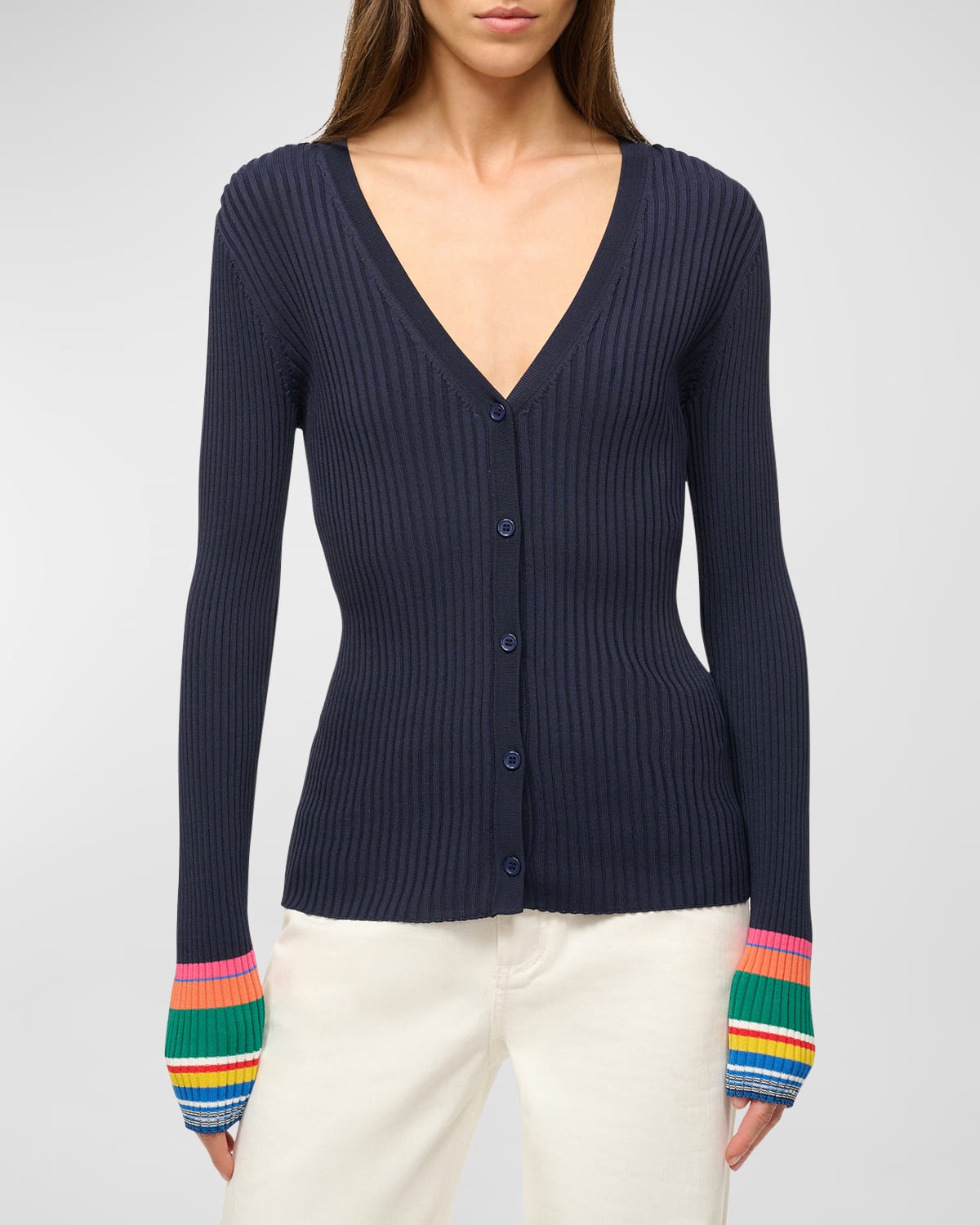 Staud Cargo Sweater Navy Multi In Navy Multi