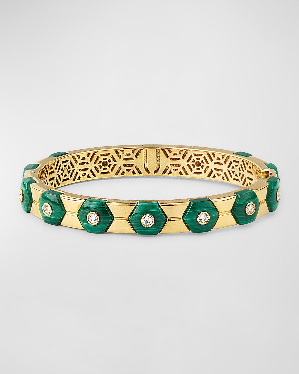 Baia Sommersa Bangle with Malachite and Diamonds