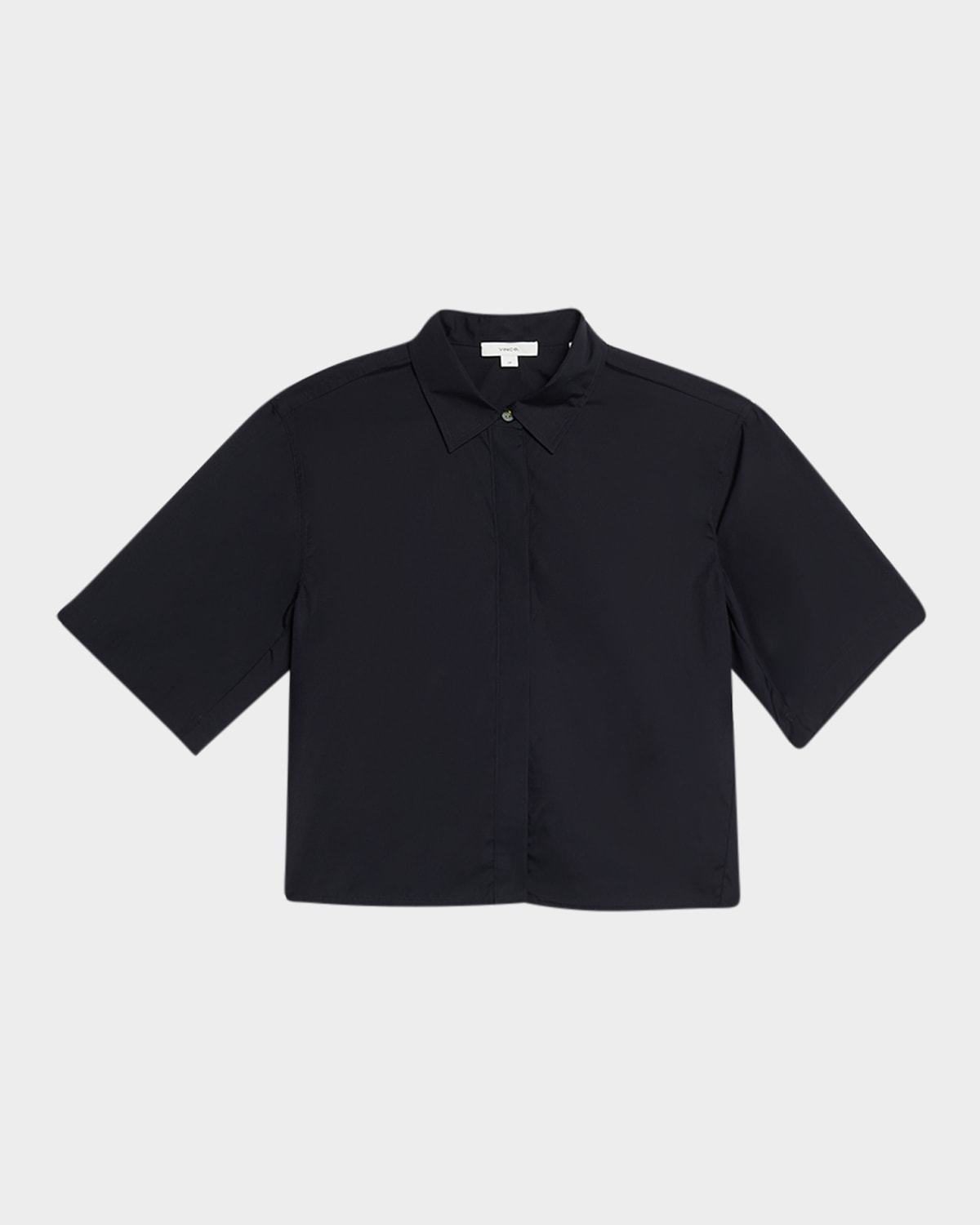 Short-Sleeve Cropped Cotton Shirt