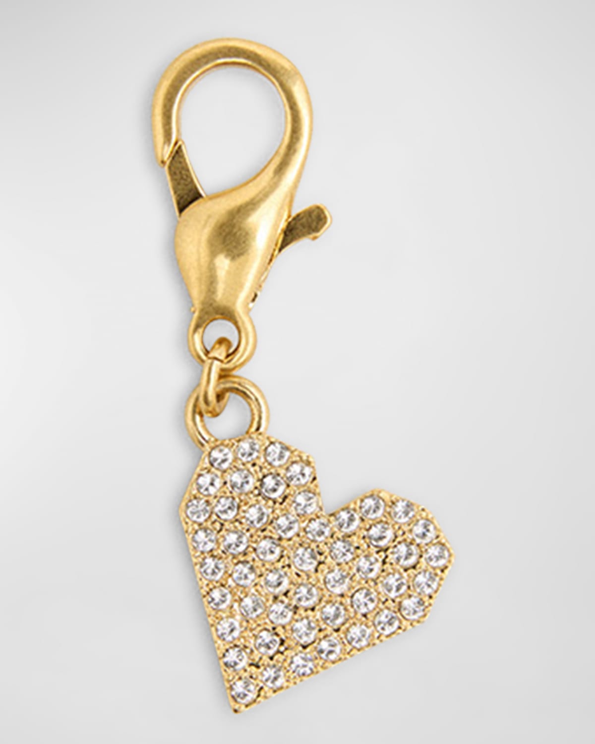 Golden Goose Crystal Heart Charm In Gold