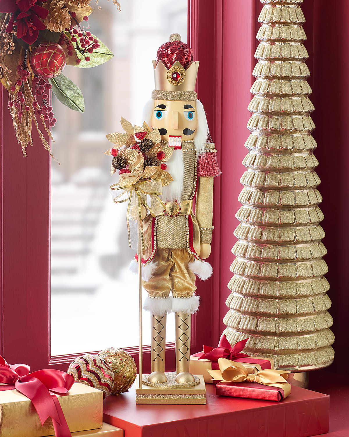 Neiman Marcus Golden Christmas Nutcracker, 24"