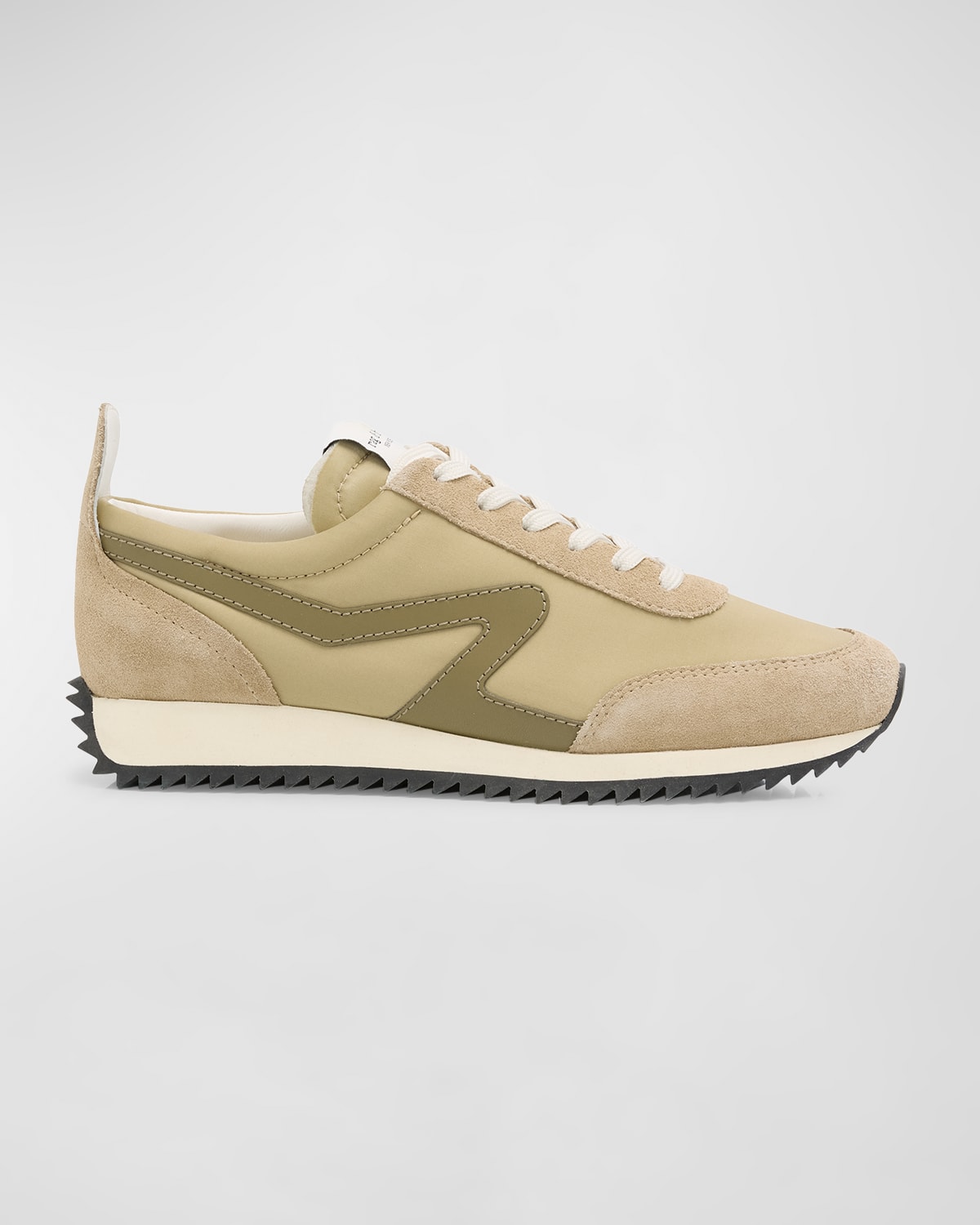 Shop Rag & Bone Mixed Leather Retro Runner Sneakers In Light Sand