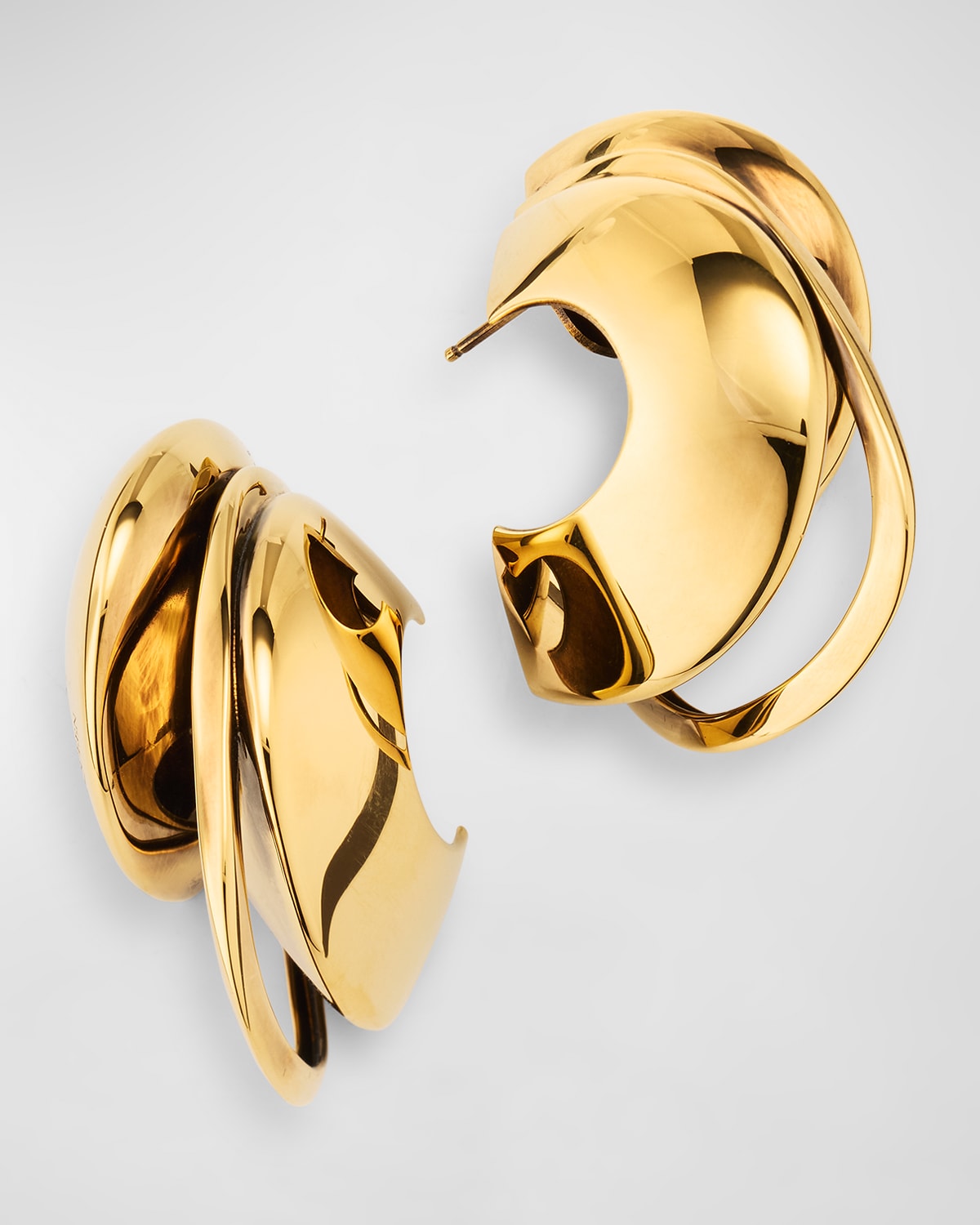Brass Stacked Earrings